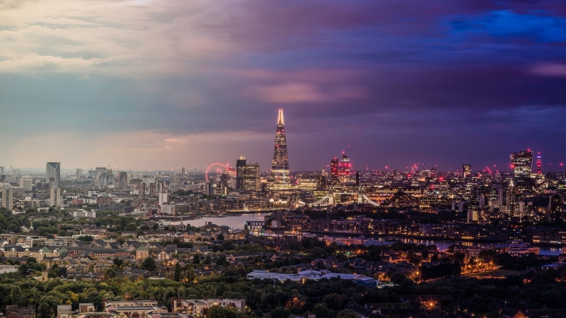 London Metropolis Europe Dusk City Lights P Skyline Horizon