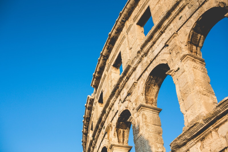 Tourism Famous Place K Roman Arena History Coliseum Pula Day