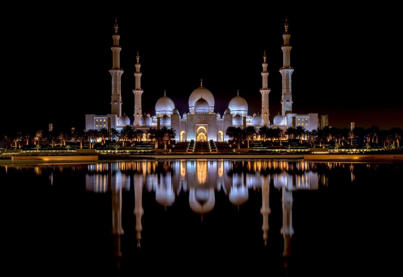 Abu Dhabi Architecture Dome Reflection United Arab Emirates 1080P