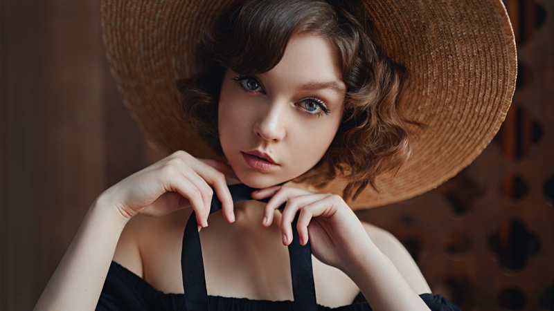 Wallpaper ID 1258600 Bokeh Olya Pushkina Women With Hats Looking