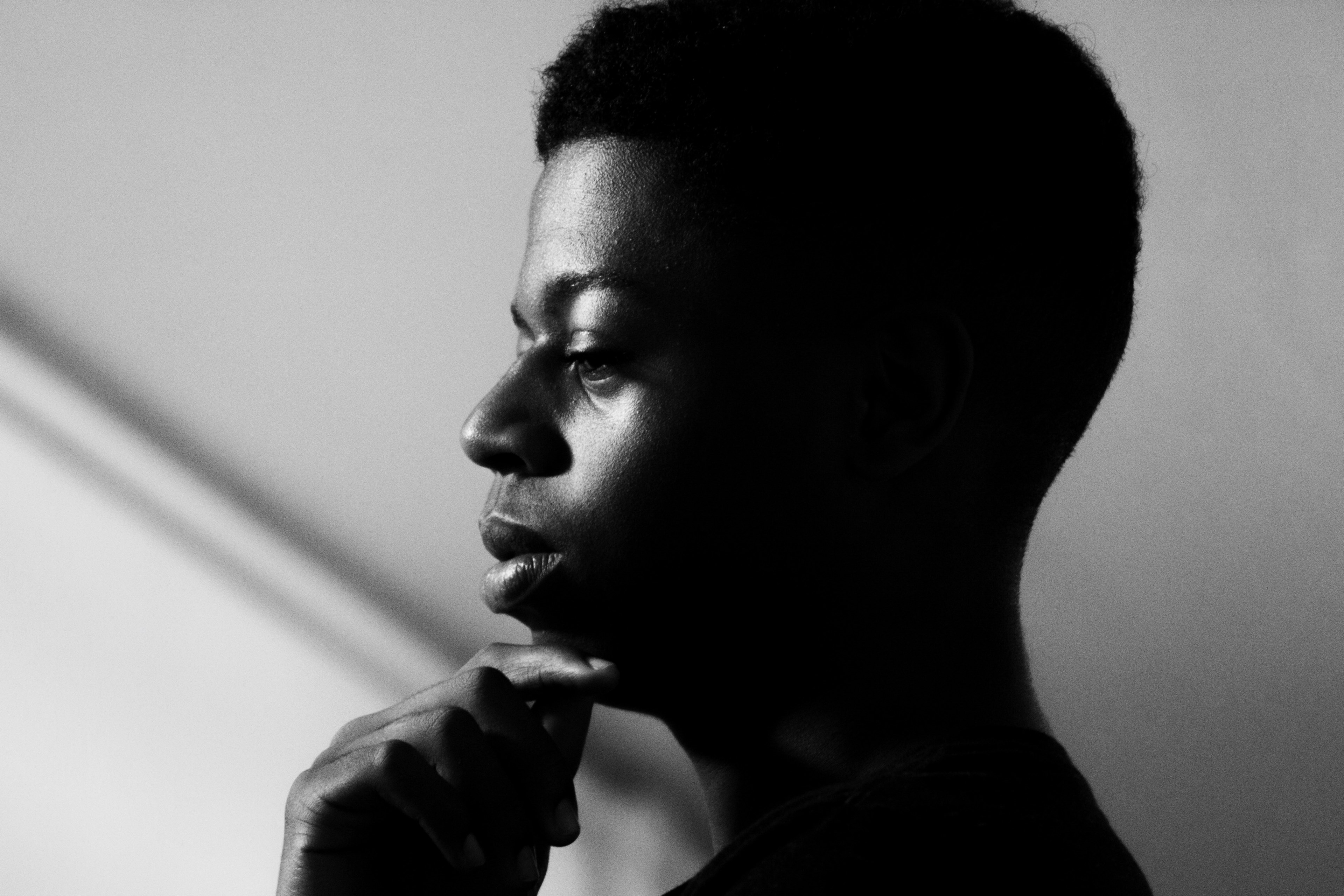 Portrait Black And White Profile And Thinking Hd 4k Wallpaper And Background