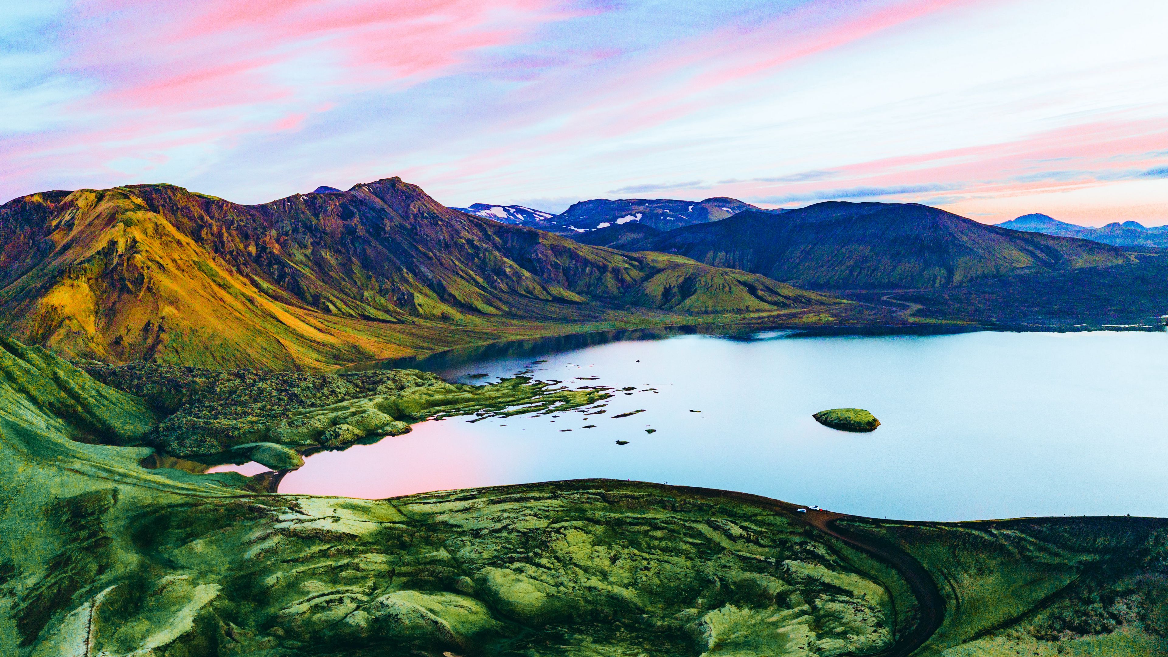 crater, lake, mountains, iceland, 4k, HD Wallpaper
