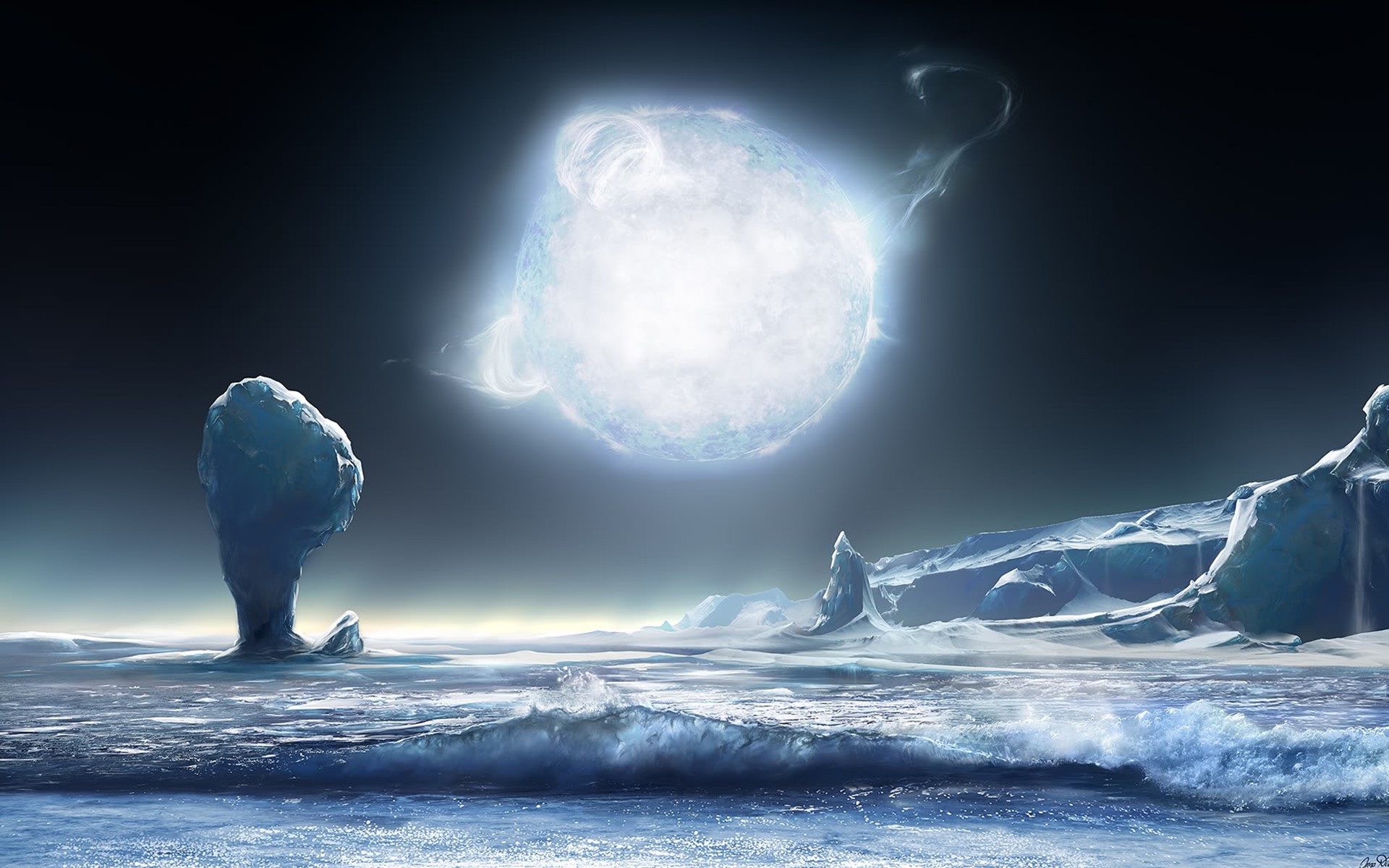 3D, space, digital art, planet, HD Wallpaper