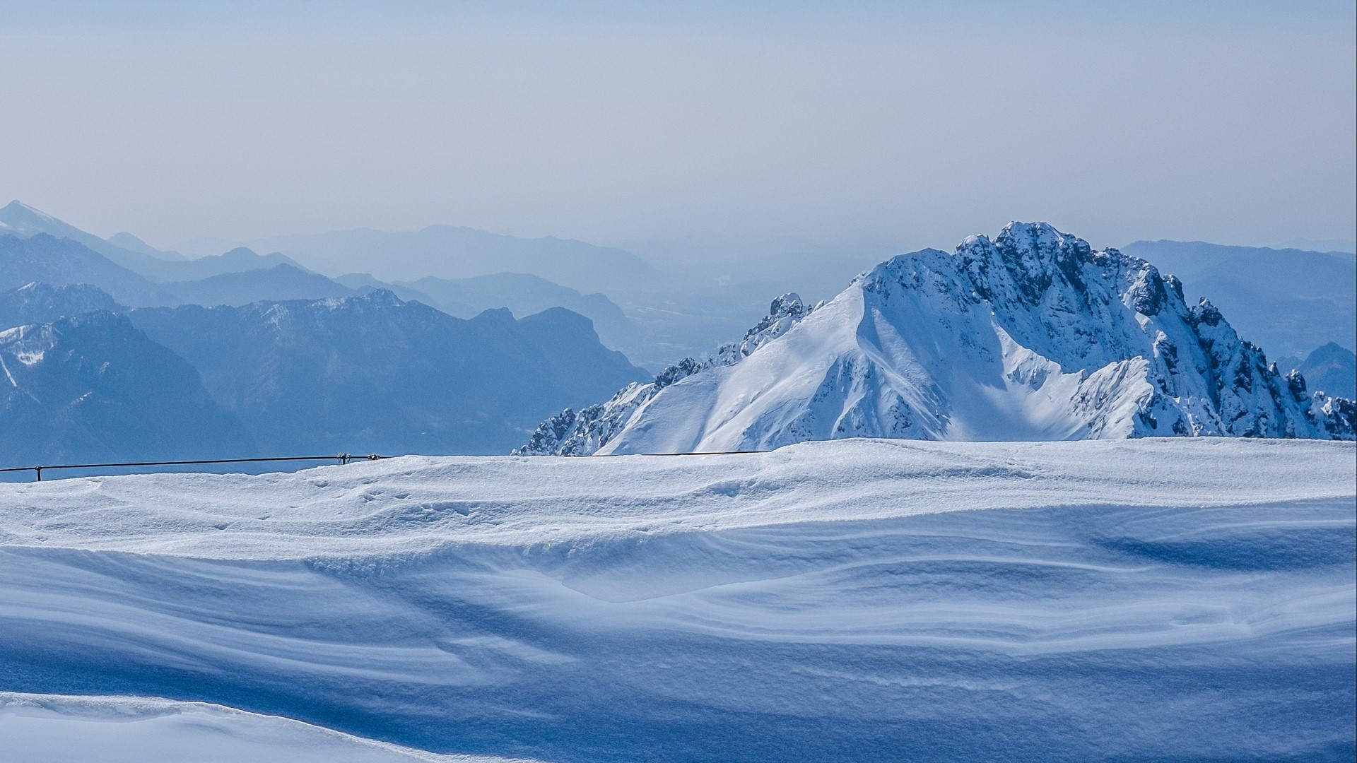 mountains, winter, snow, blue, snowy mountain, HD Wallpaper