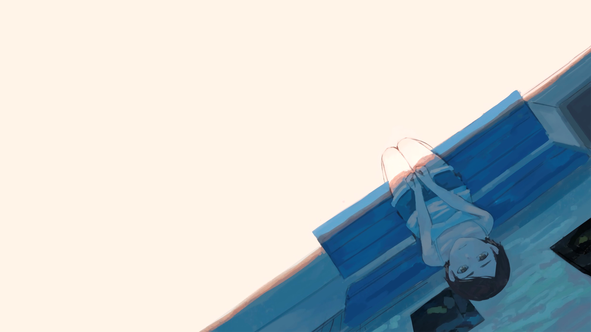 anime, manga, anime girls, minimalism, simple background, summer, Sunny, schoolgirl, HD Wallpaper