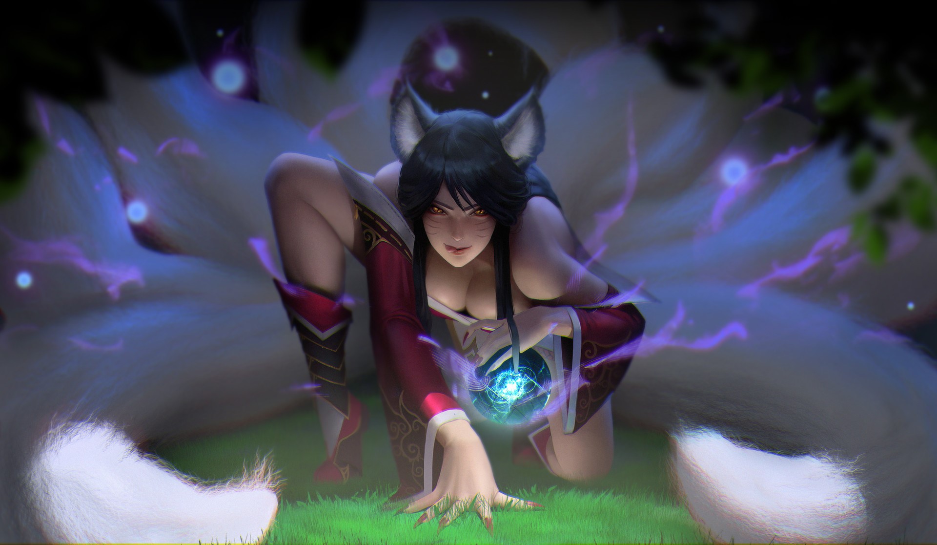 League of Legends, Ahri (League of Legends), magic, HD Wallpaper