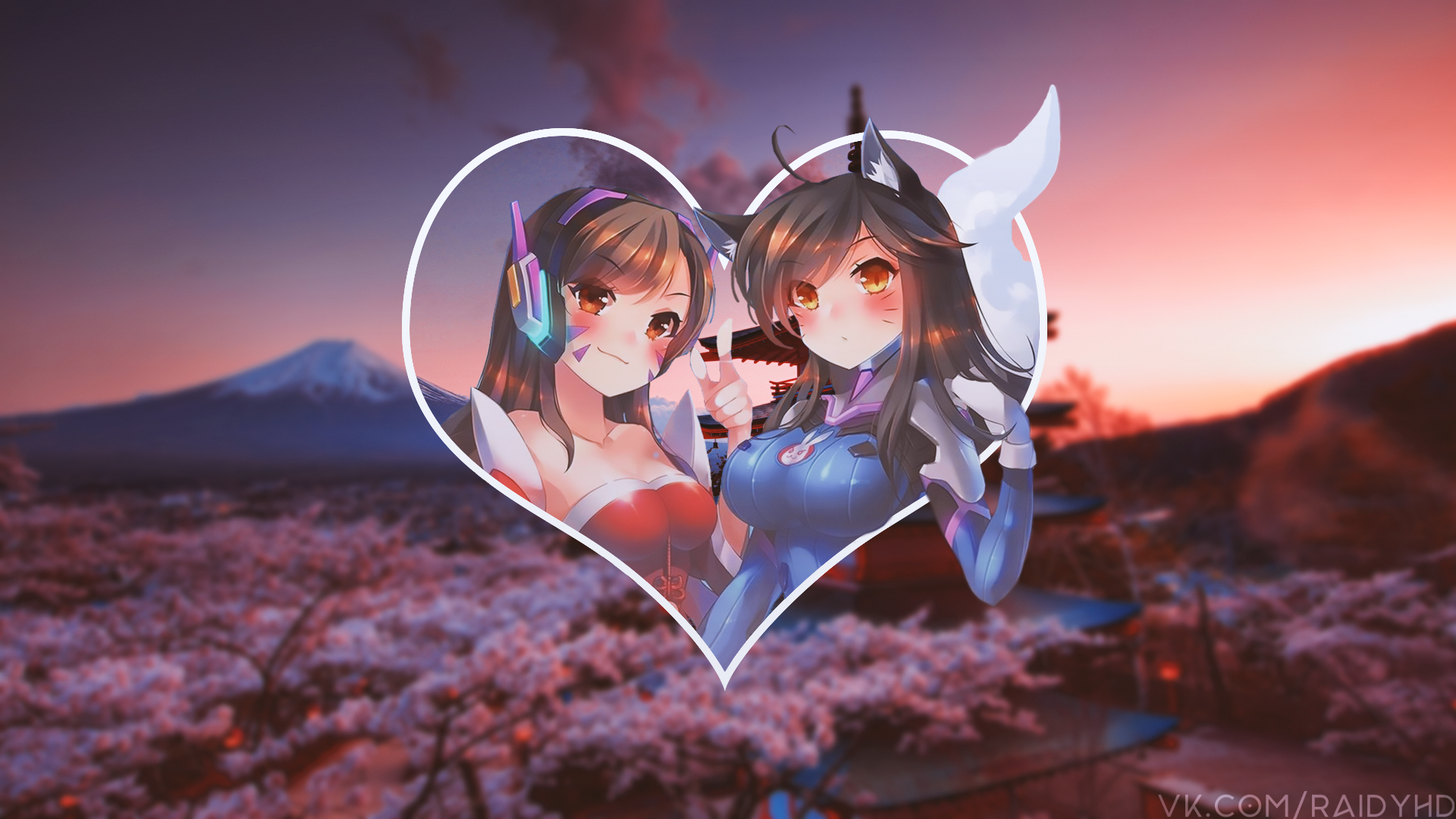anime, picture-in-picture, anime girls, Diva, Overwatch, HD Wallpaper