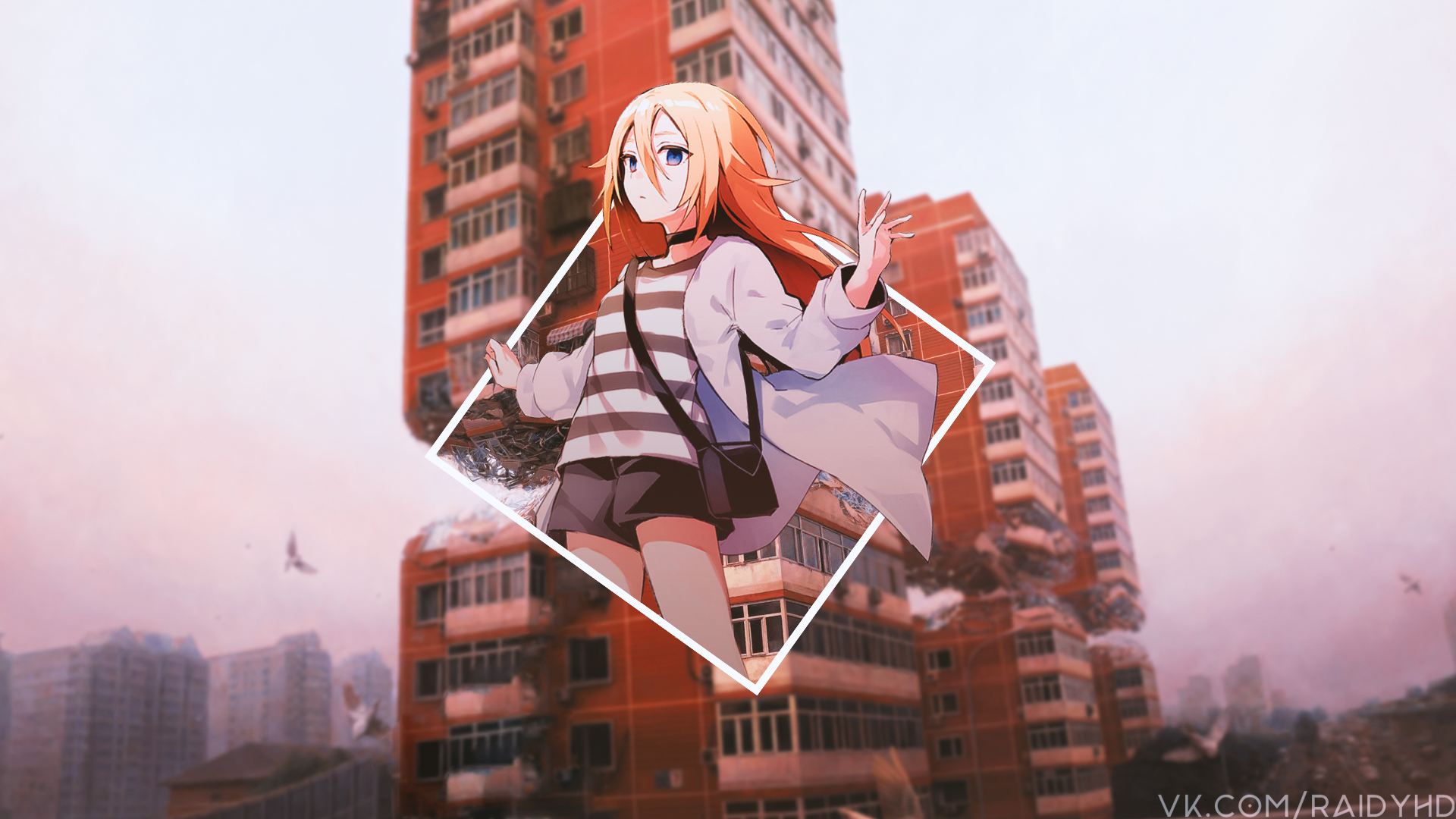 anime, anime girls, picture-in-picture, HD Wallpaper