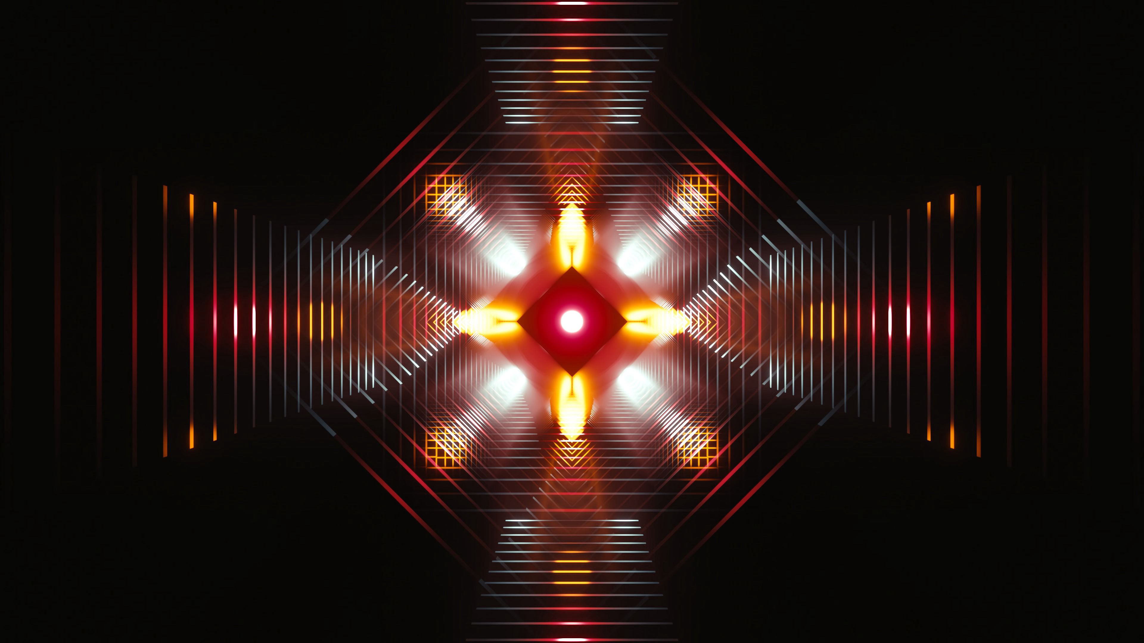 stripes, shapes, light, glow, 4k, HD Wallpaper