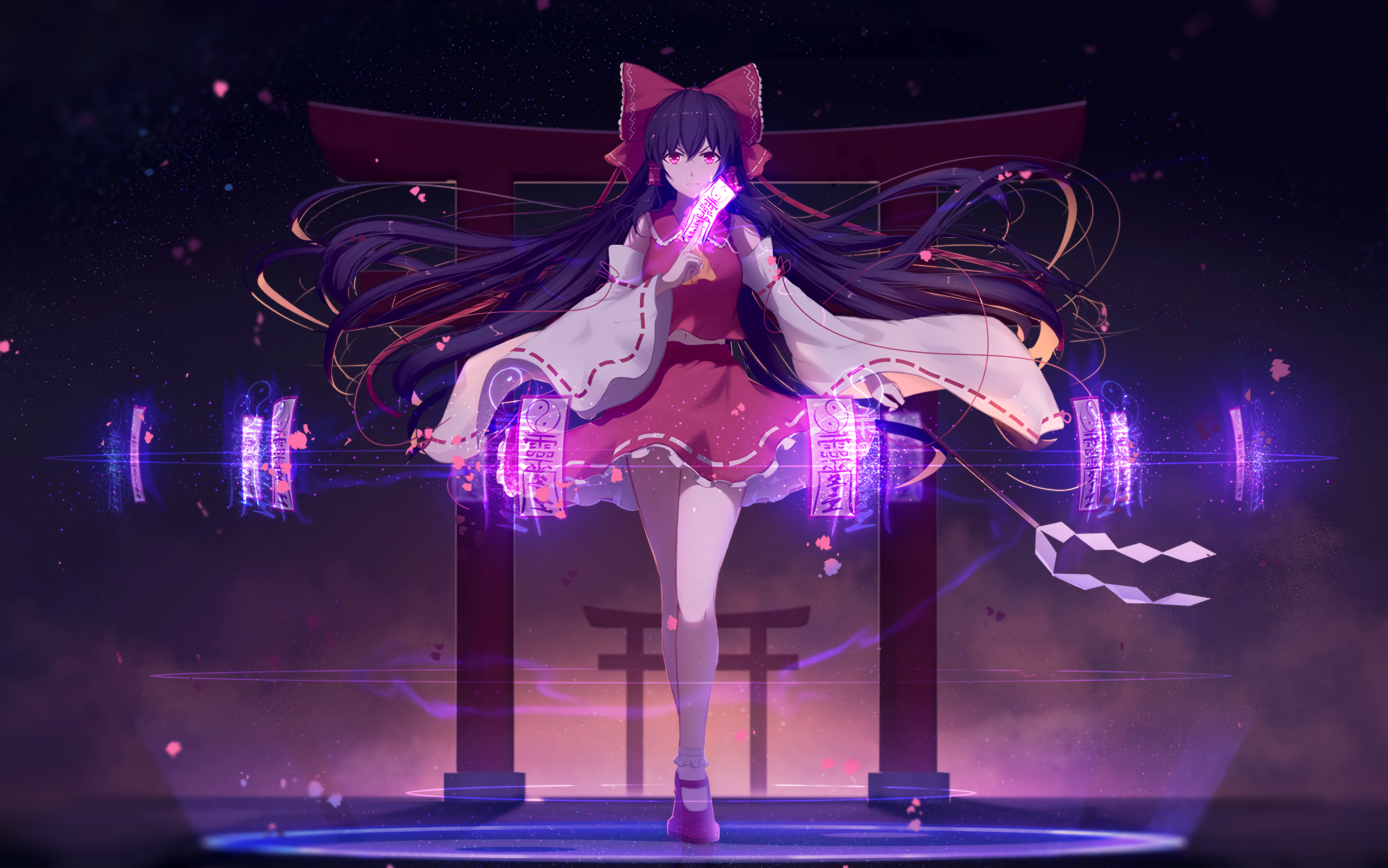 anime, anime girls, Touhou, Hakurei Reimu, HD Wallpaper