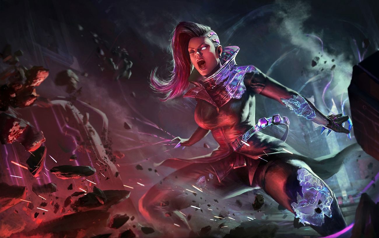 Overwatch, Sombra (Overwatch), fantasy girl, open mouth, fantasy art, HD Wallpaper