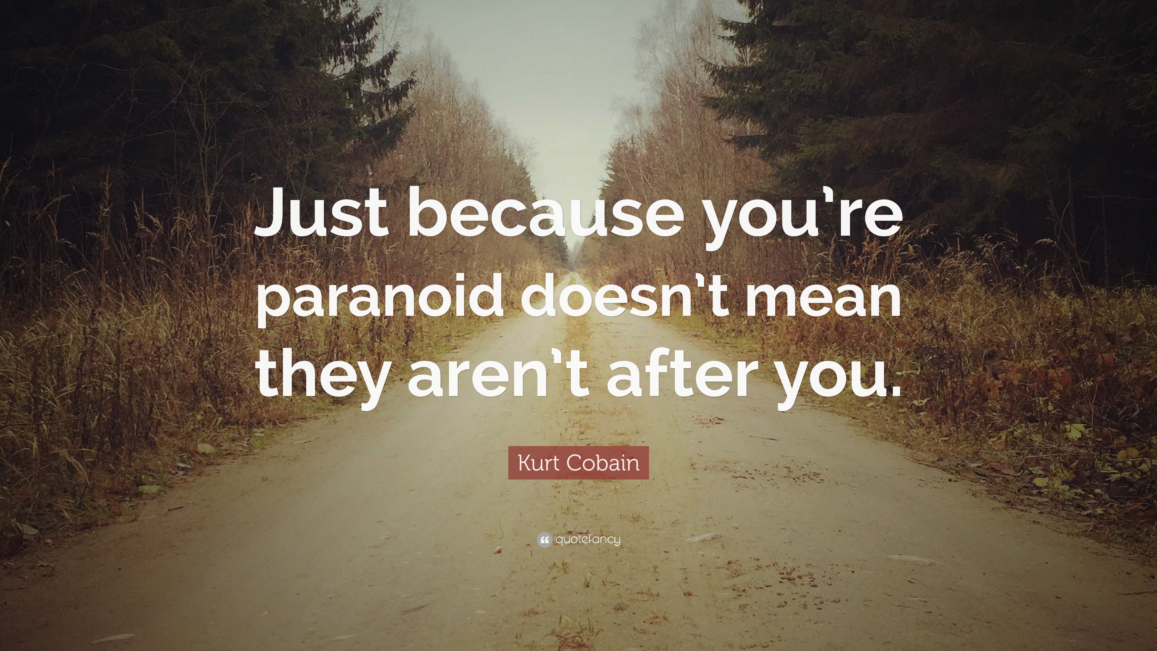 quote, Kurt Cobain, text, quotefancy, trees, dirt road, HD Wallpaper