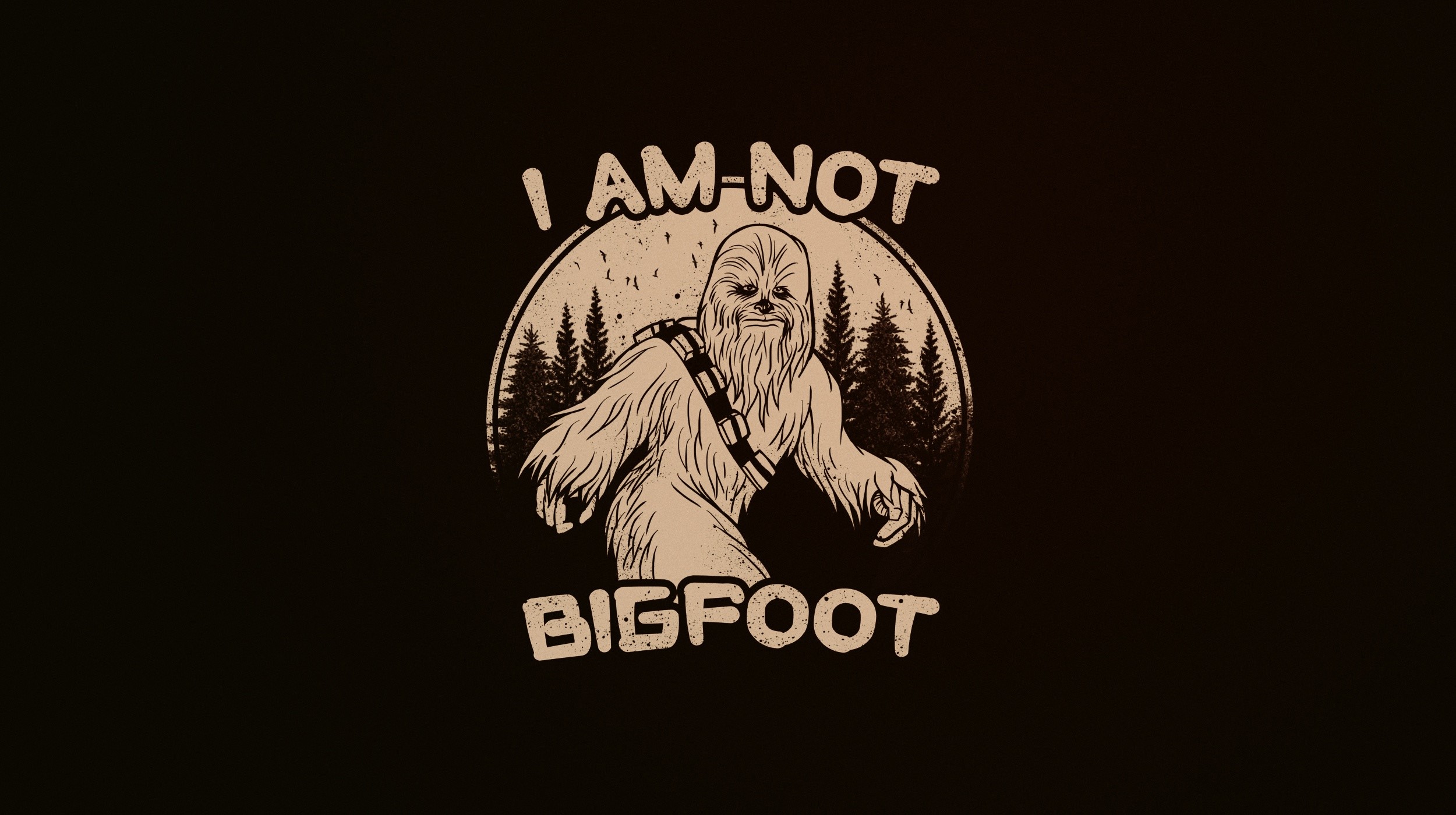 humor, Chewbacca, simple background, minimalism, brown background, beige, Star Wars, HD Wallpaper