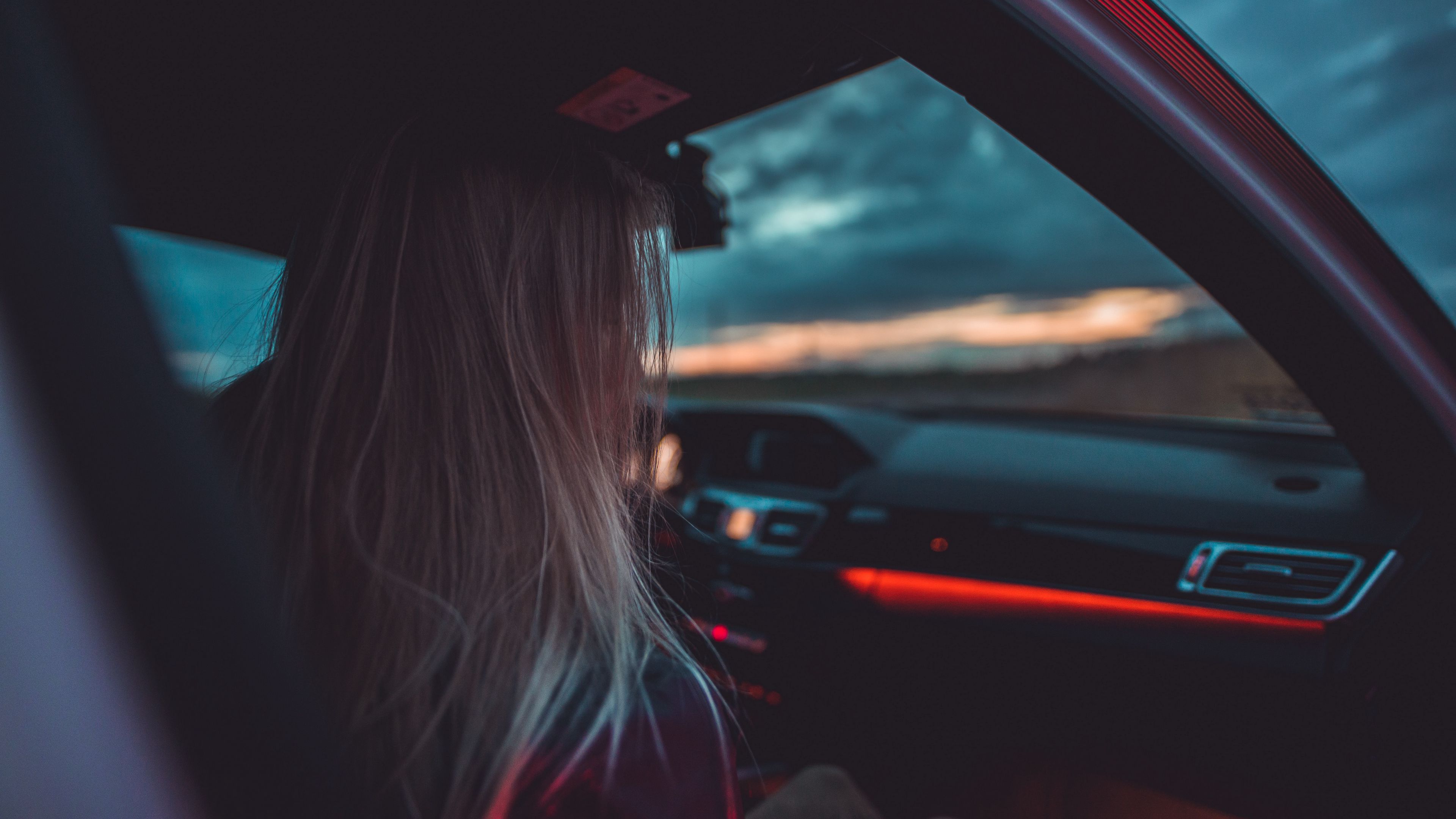 girl, hair, mood, sunset, 4k, HD Wallpaper