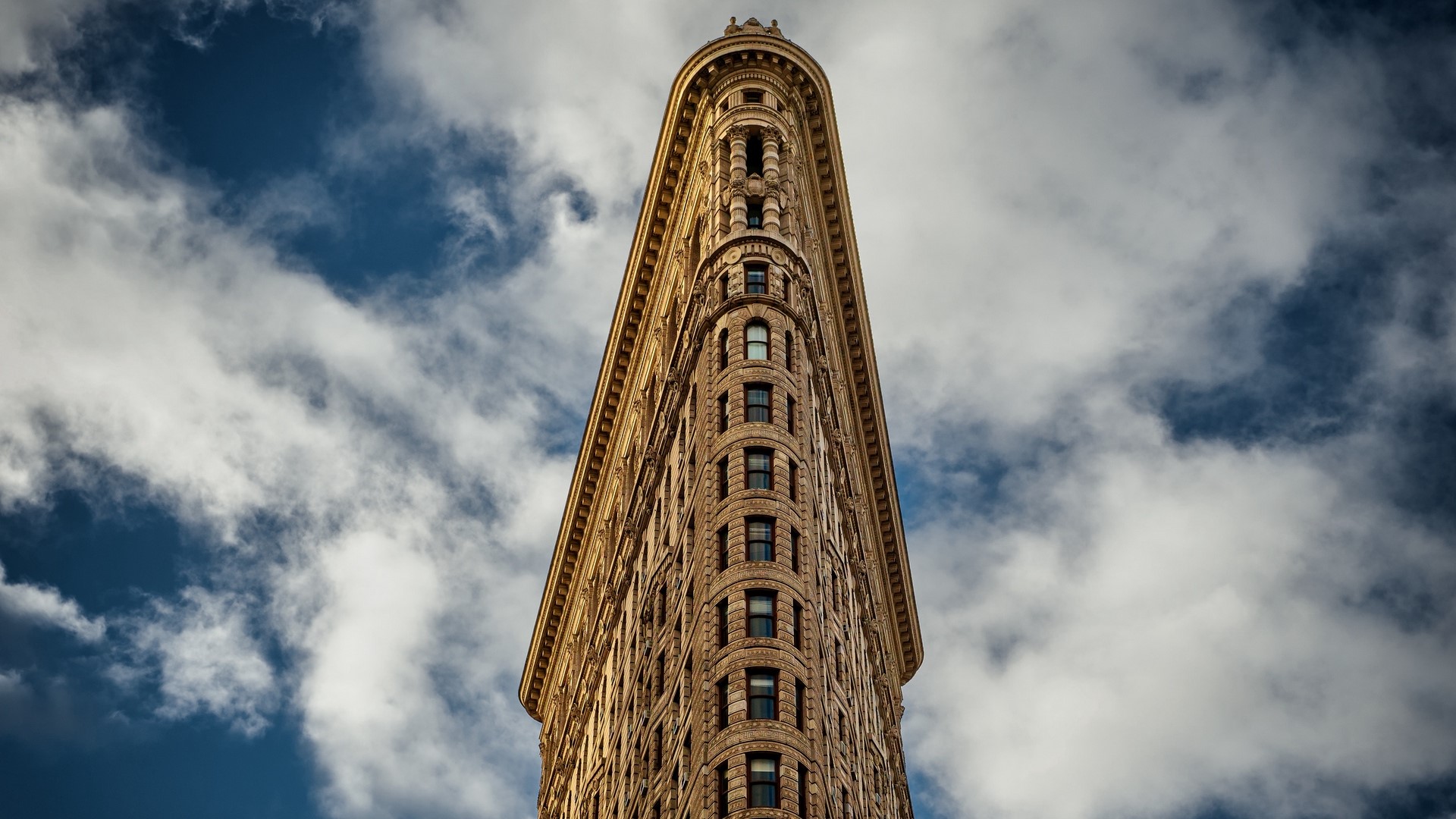 building, clouds, facade, sky, Flatiron Building, HD Wallpaper