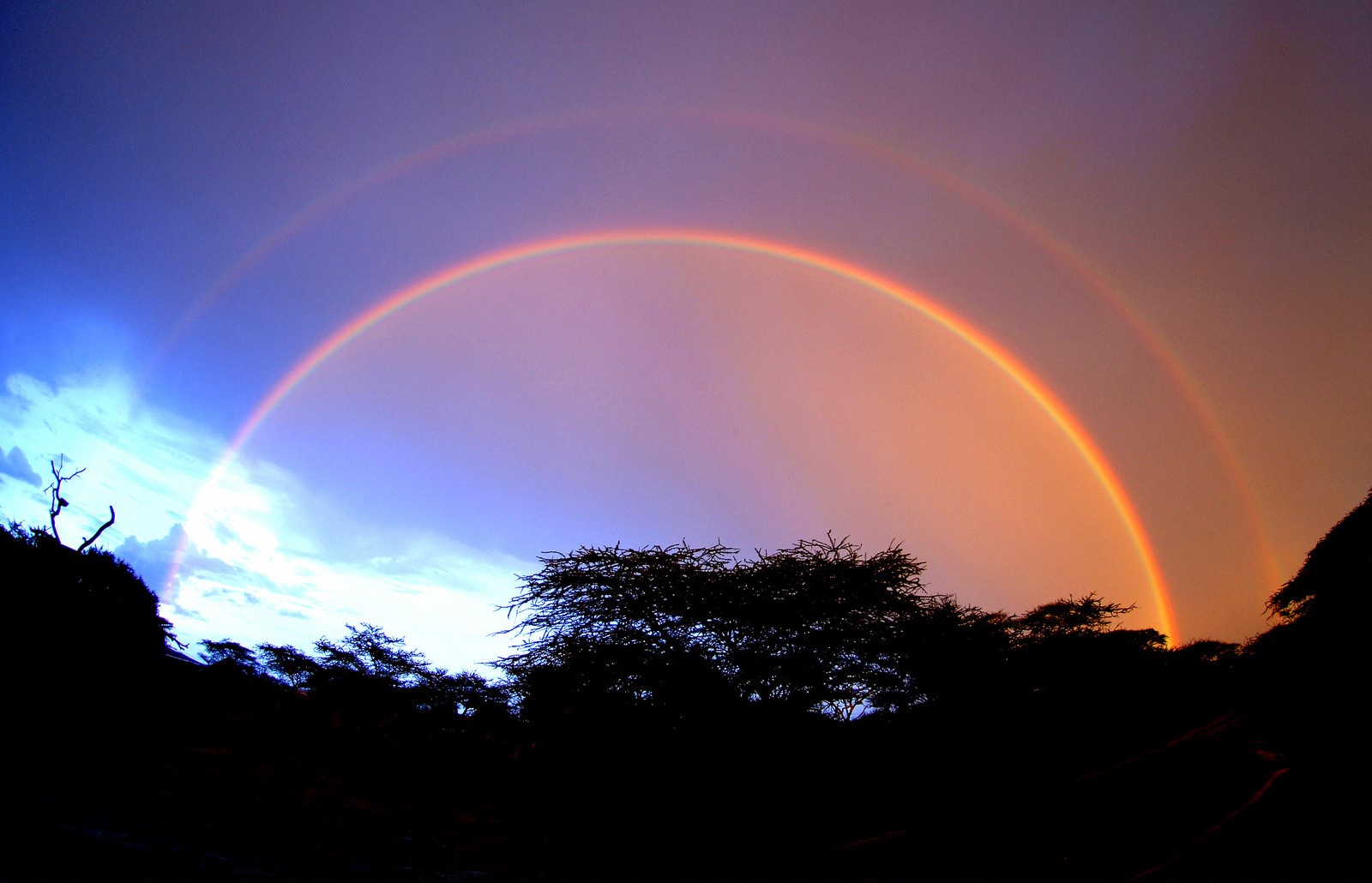 sky, rainbows, cyan, HD Wallpaper