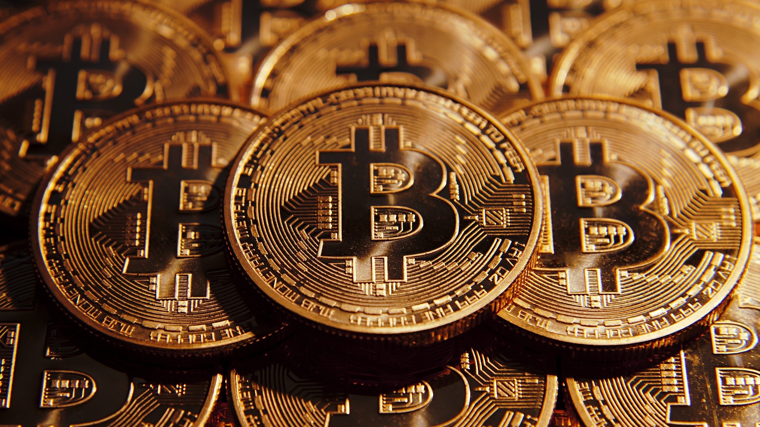 coins, gold, Bitcoin, HD Wallpaper