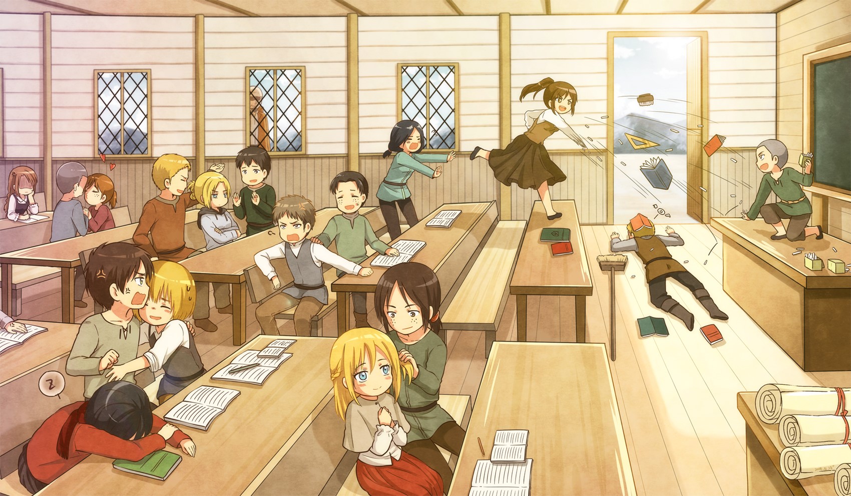 Shingeki no Kyojin, Mikasa Ackerman, Annie Leonhart, Ymir, Historia Reiss, Eren Jeager, Armin Arlert, Connie Springer, Reiner Braun, Blouse Sasha, HD Wallpaper