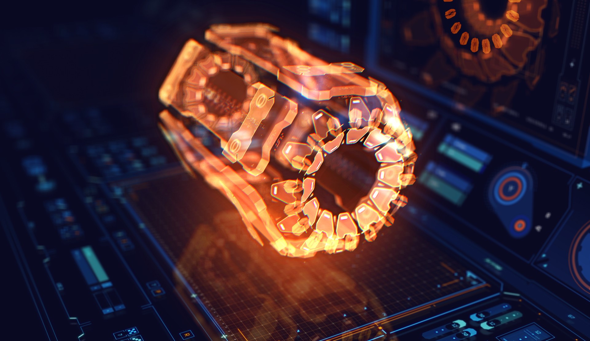 Instrumentation, 3D, render, hologram, HD Wallpaper