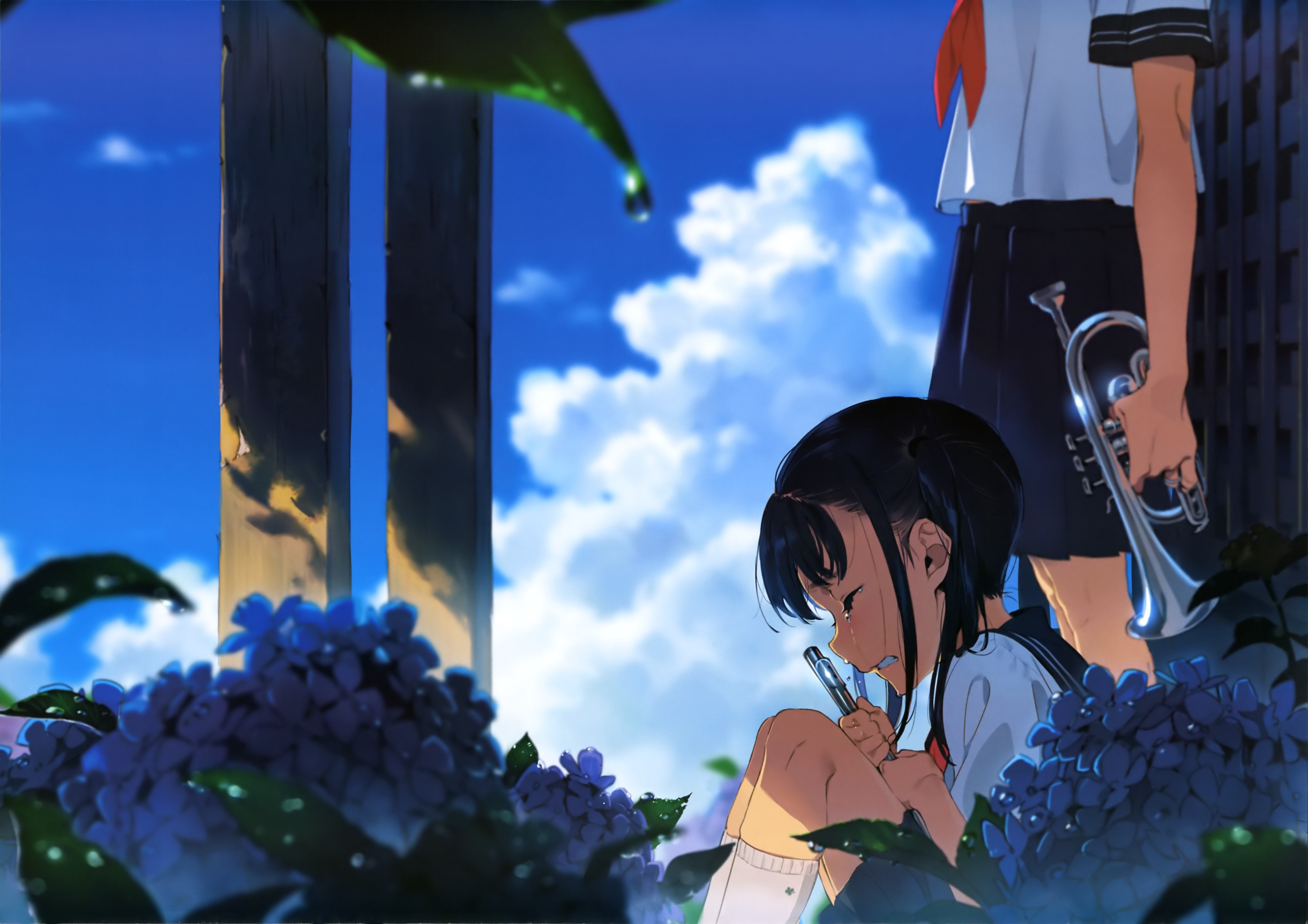 clear sky, crying, yoneyama mai, HD Wallpaper