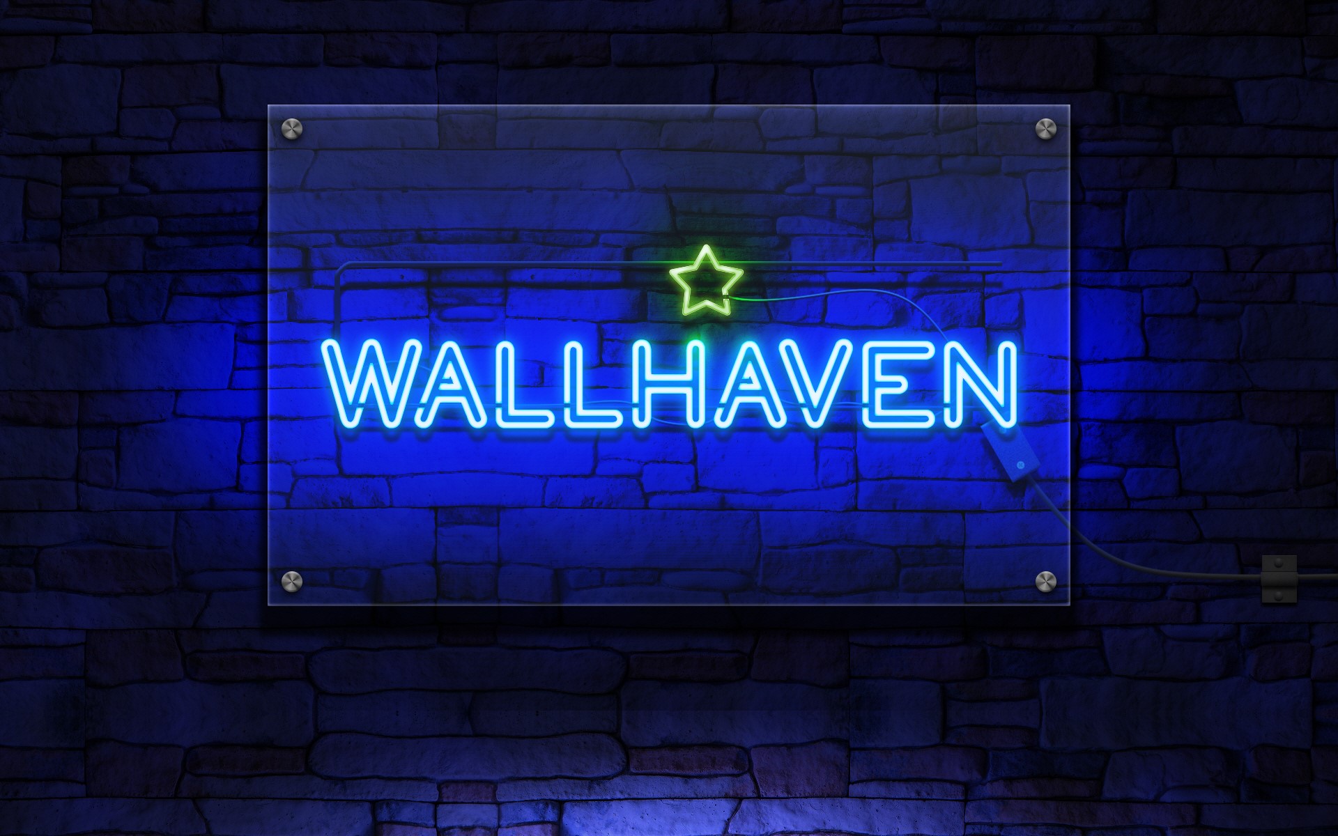 wallhaven, neon, sign, blue, HD Wallpaper