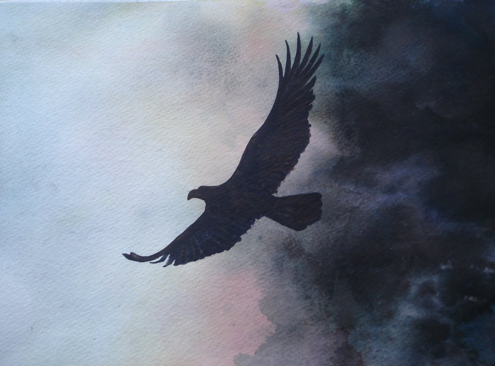 eagle, flying, animals, artwork, dark, HD Wallpaper