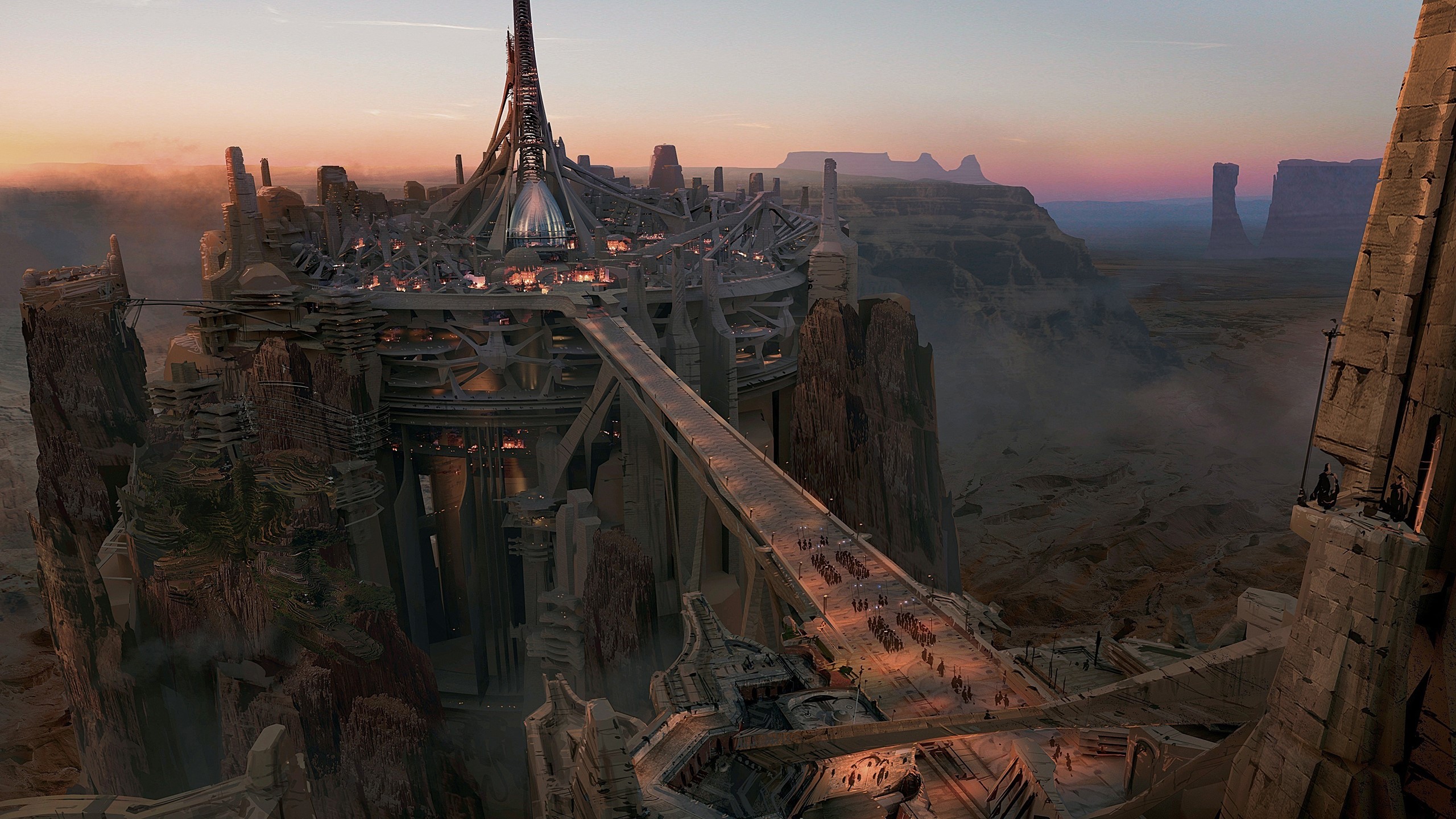 Citadel, artwork, fantasy art, bridge, HD Wallpaper