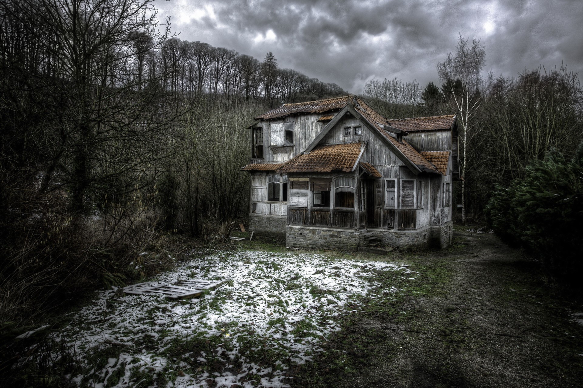 dark, house, building, HD Wallpaper