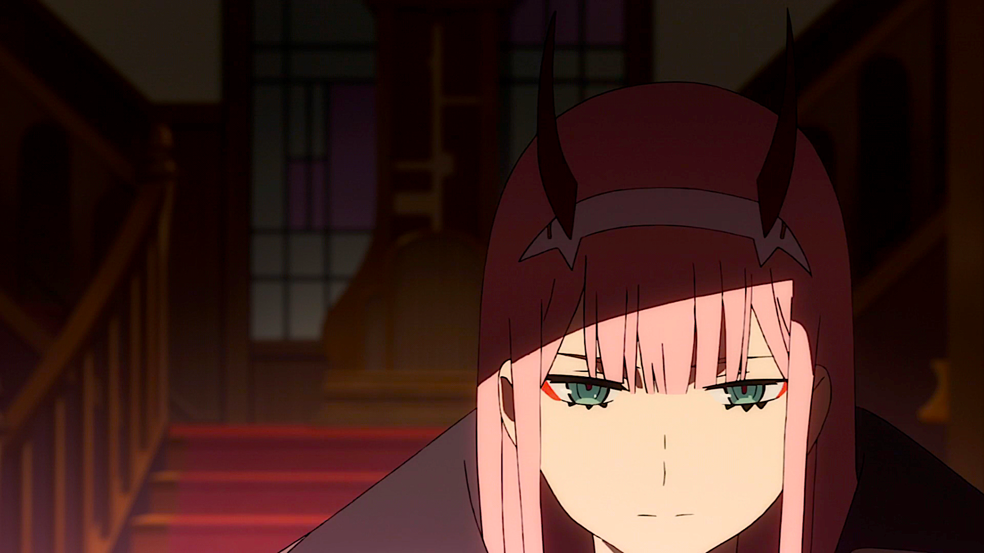 Zero Two (Darling in the FranXX), Darling in the FranXX, anime girls, anime, face, green eyes, pink hair, HD Wallpaper