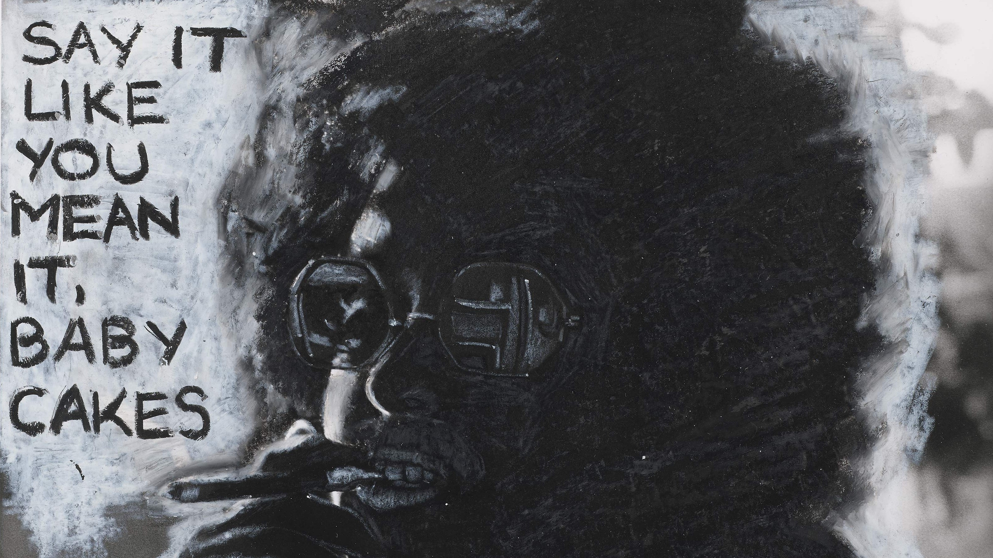 Adrian Piper, quote, monochrome, drawing, artwork, smoking, typography, glasses, HD Wallpaper