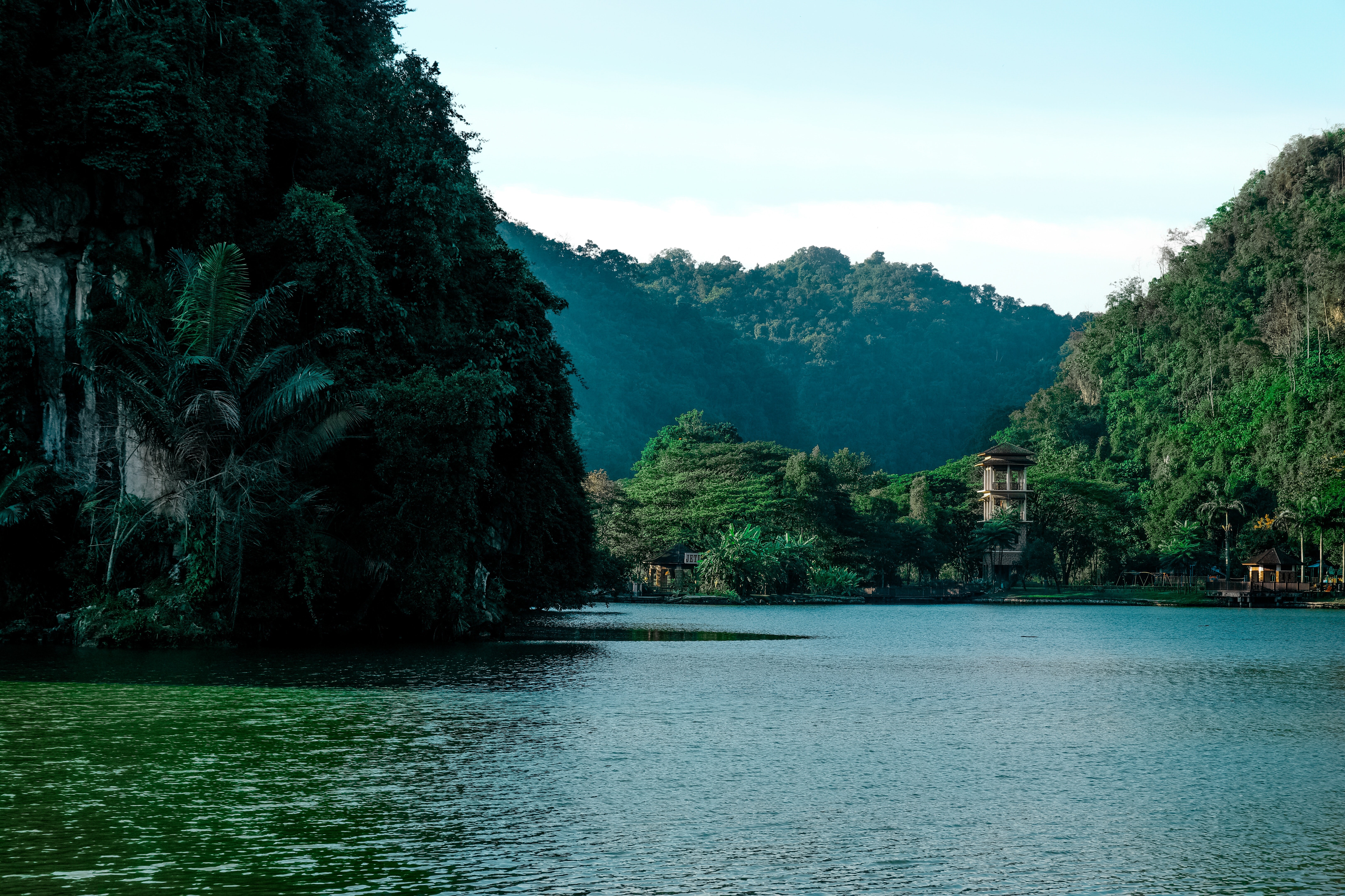 landscape, nature, water, trees, HD Wallpaper