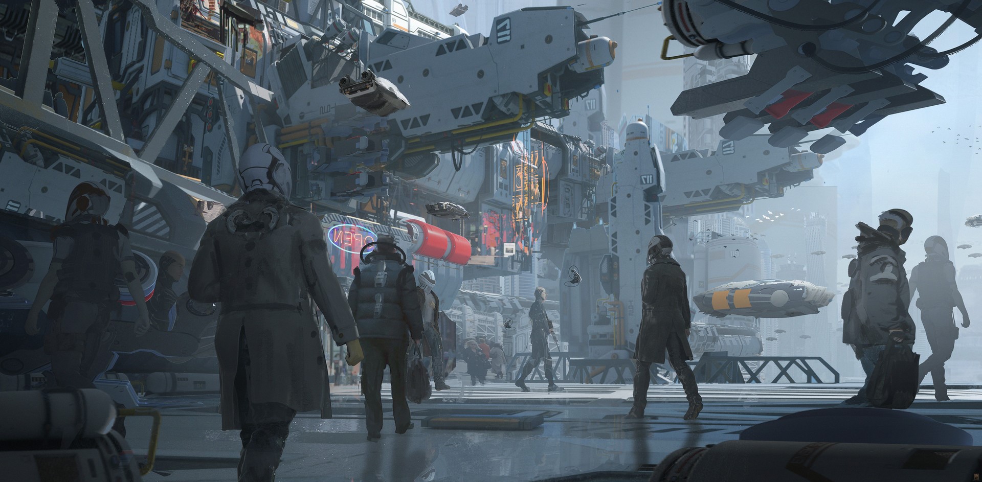 digital art, fan art, futuristic, science fiction, Wadim Kashin, HD Wallpaper