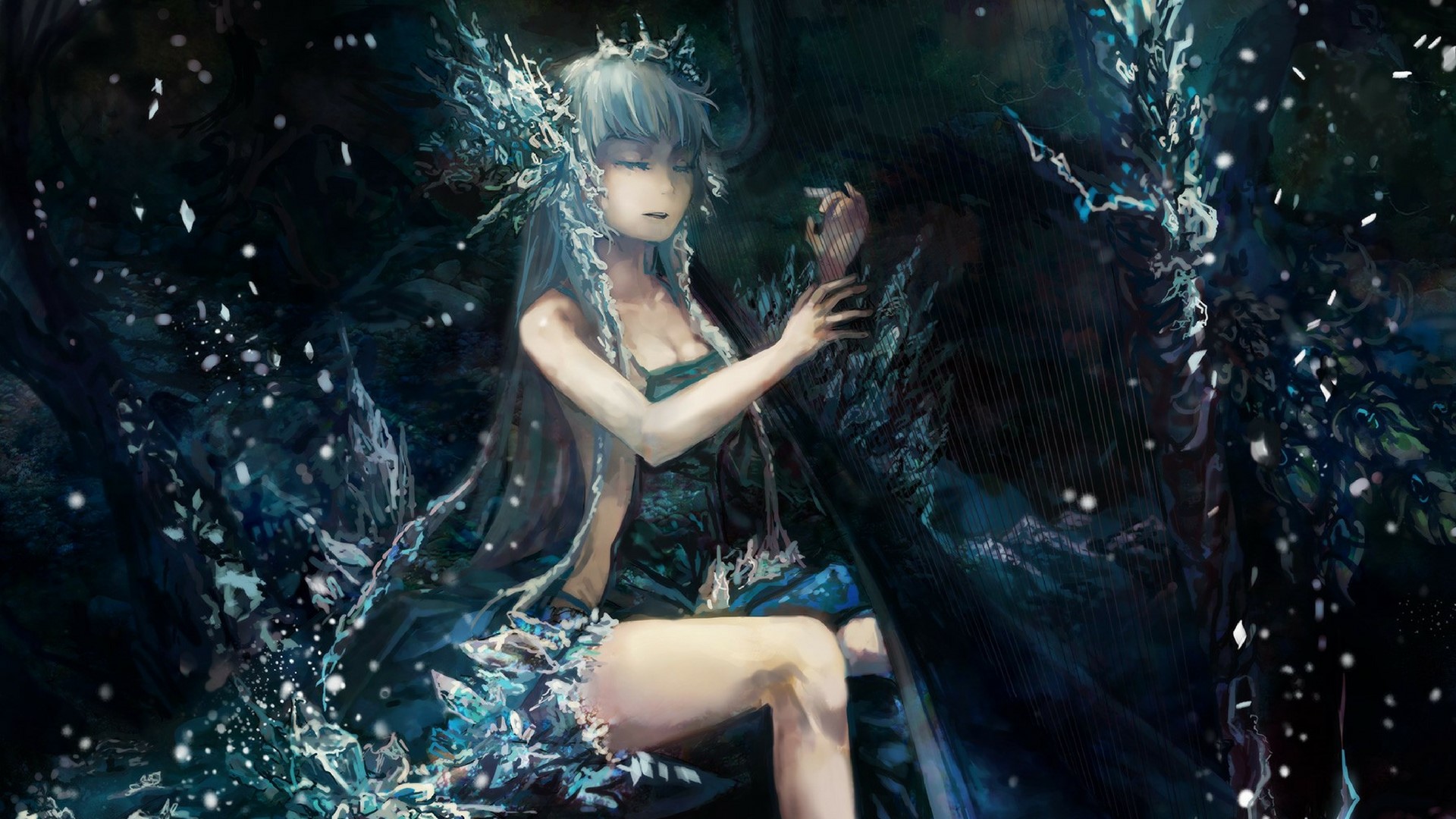 anime, anime girls, closed eyes, fantasy girl, HD Wallpaper