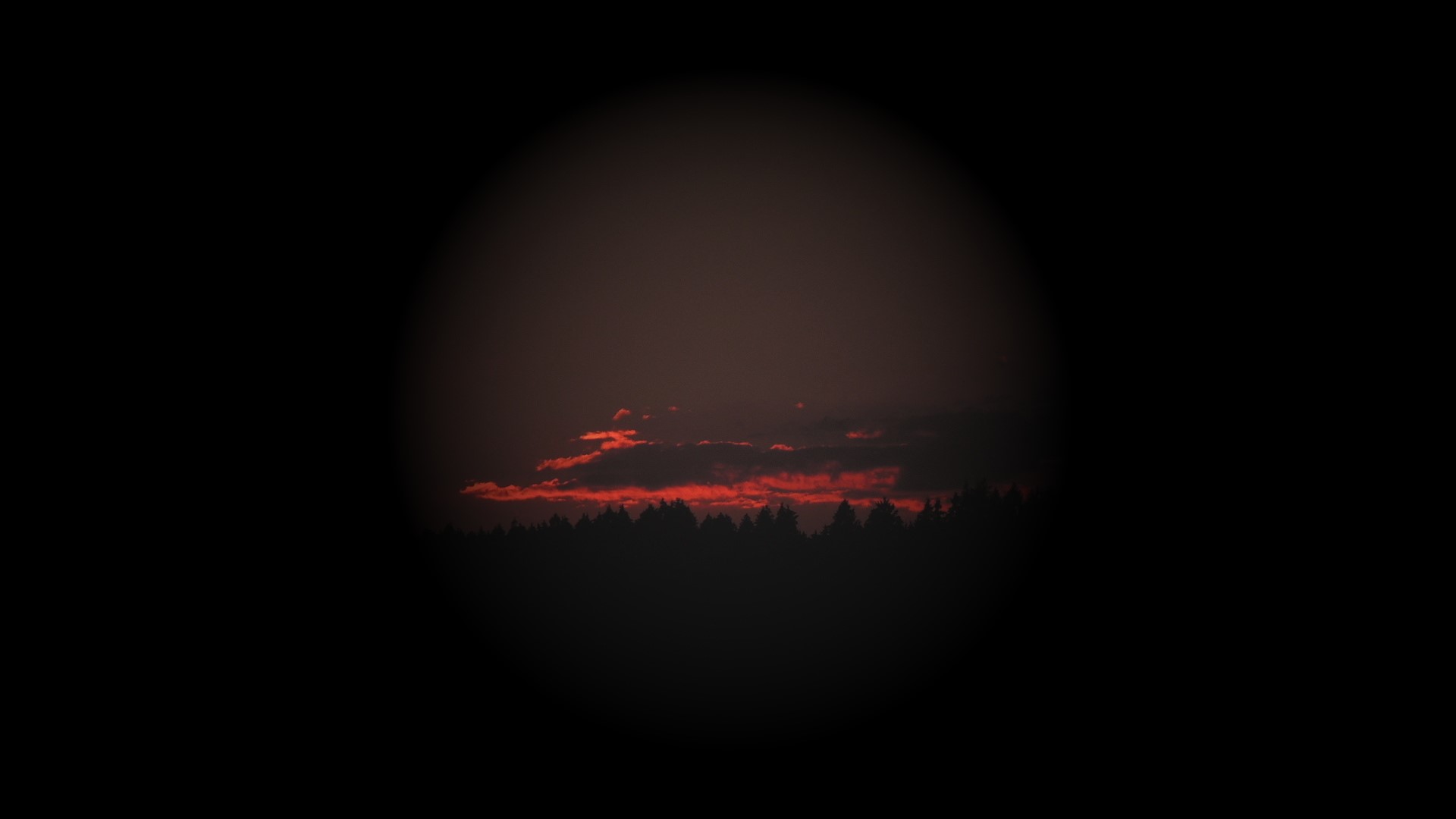 circle, Sun, clouds, black, red, HD Wallpaper