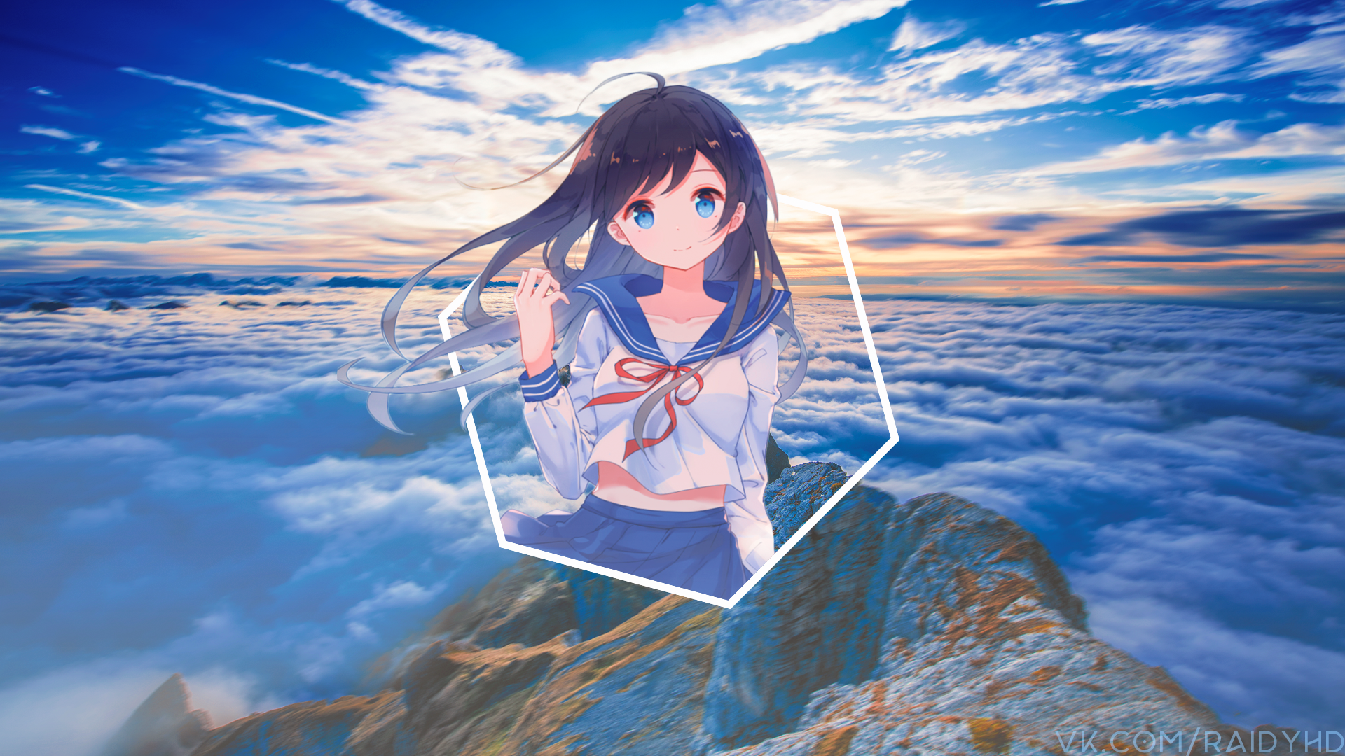 anime girls, anime, picture-in-picture, HD Wallpaper