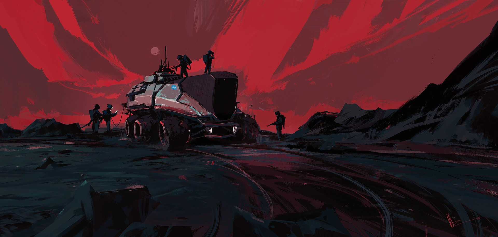 digital art, science fiction, illustration, futuristic, HD Wallpaper