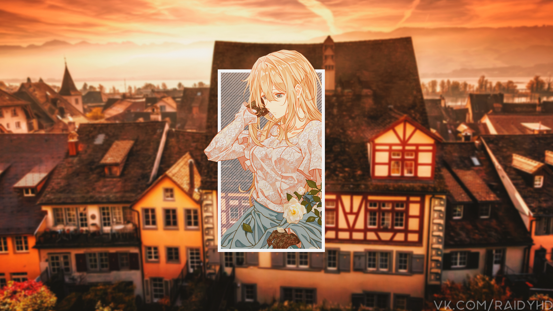 anime, anime girls, picture-in-picture, Violet Evergarden, HD Wallpaper