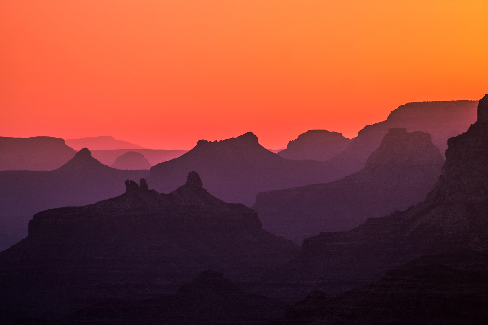 Grand Canyon, mountains, sunset, landscape, HD Wallpaper