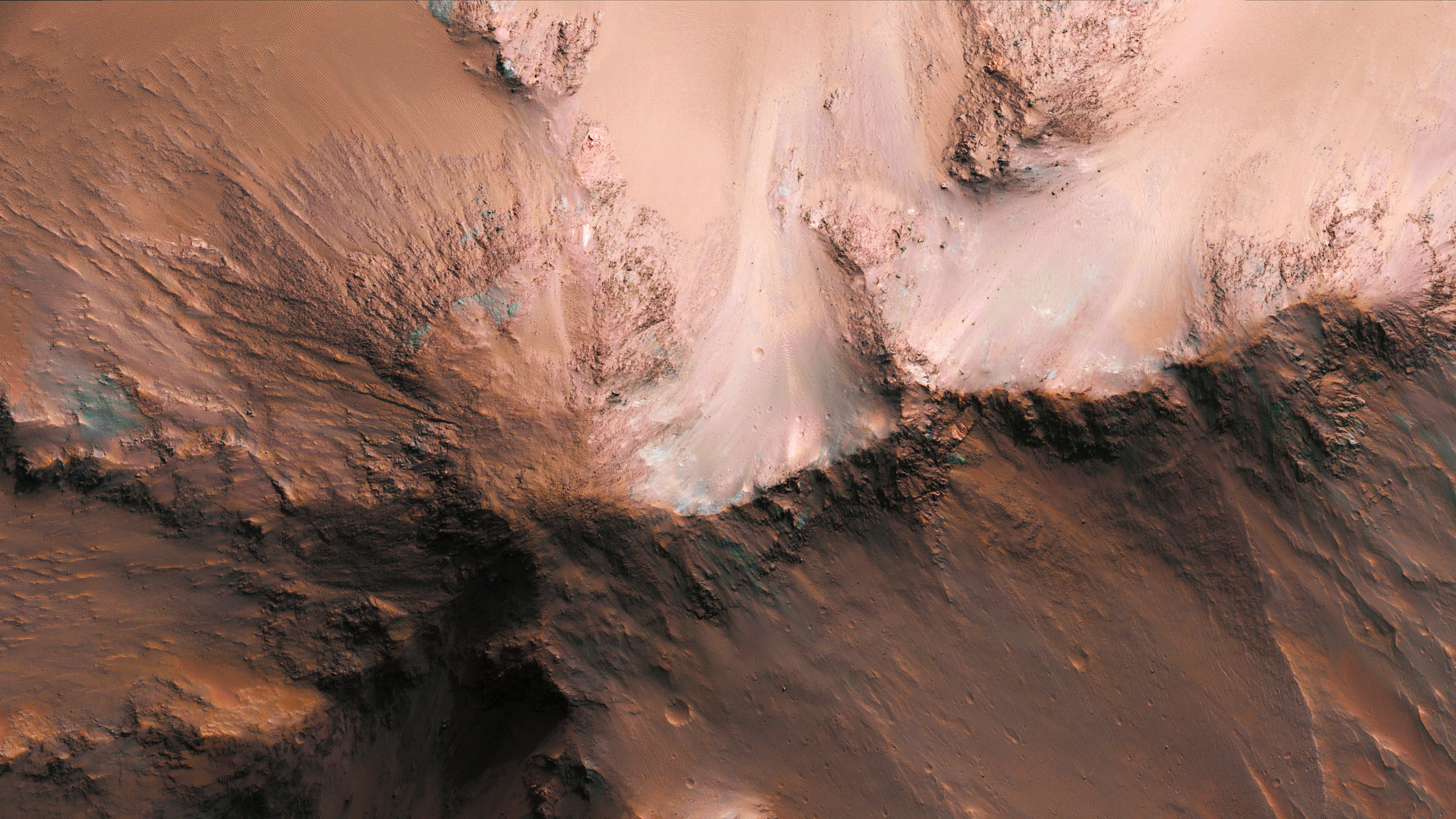 Mars, NASA, dunes, landscape, aerial view, planet, HD Wallpaper