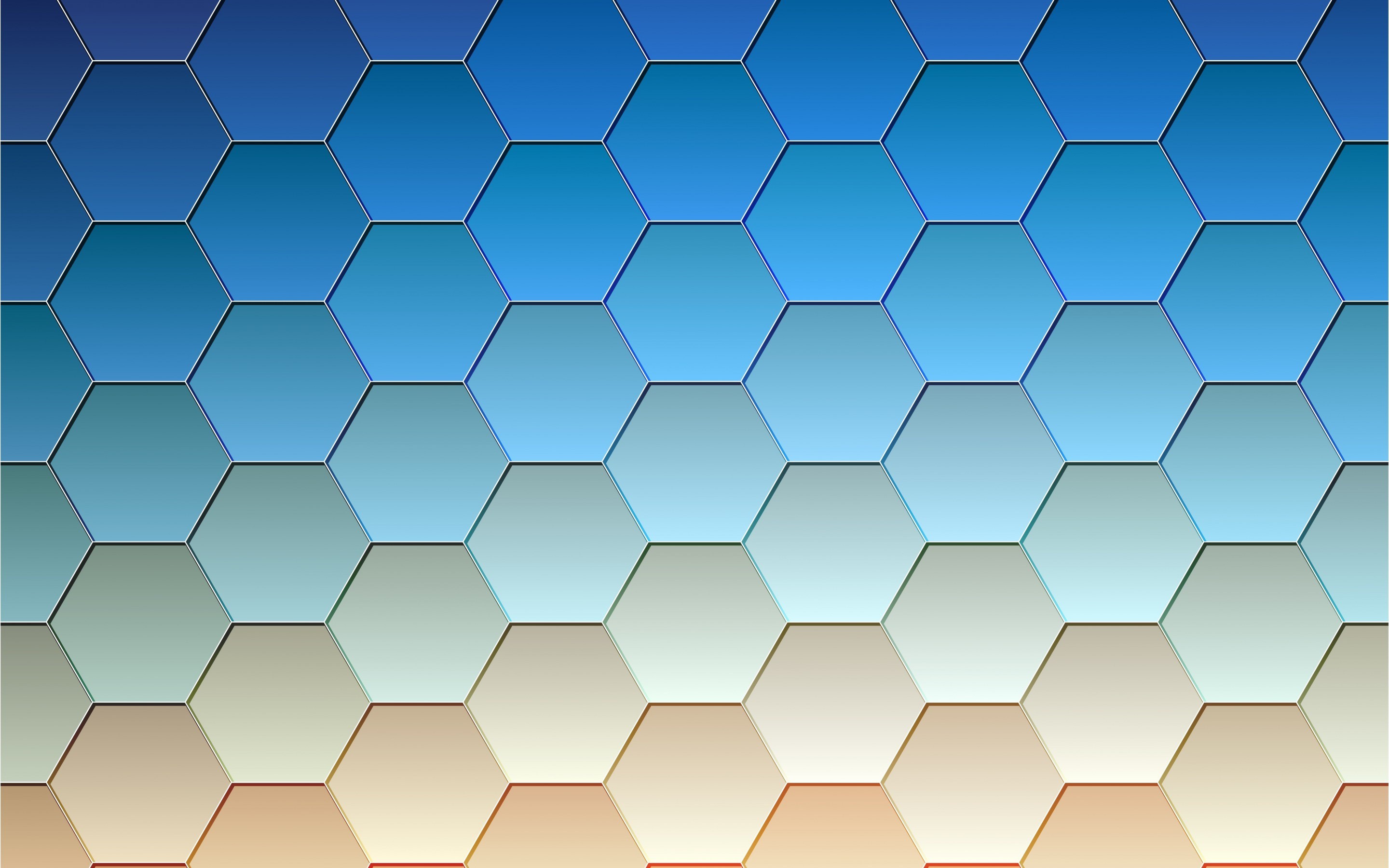 texture, pattern, hexagon, cyan, beige, HD Wallpaper