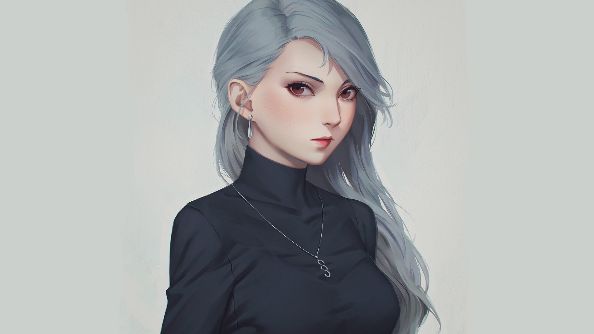 black clothing, necklace, anime girls, portrait, Persona 5, Persona series, HD Wallpaper