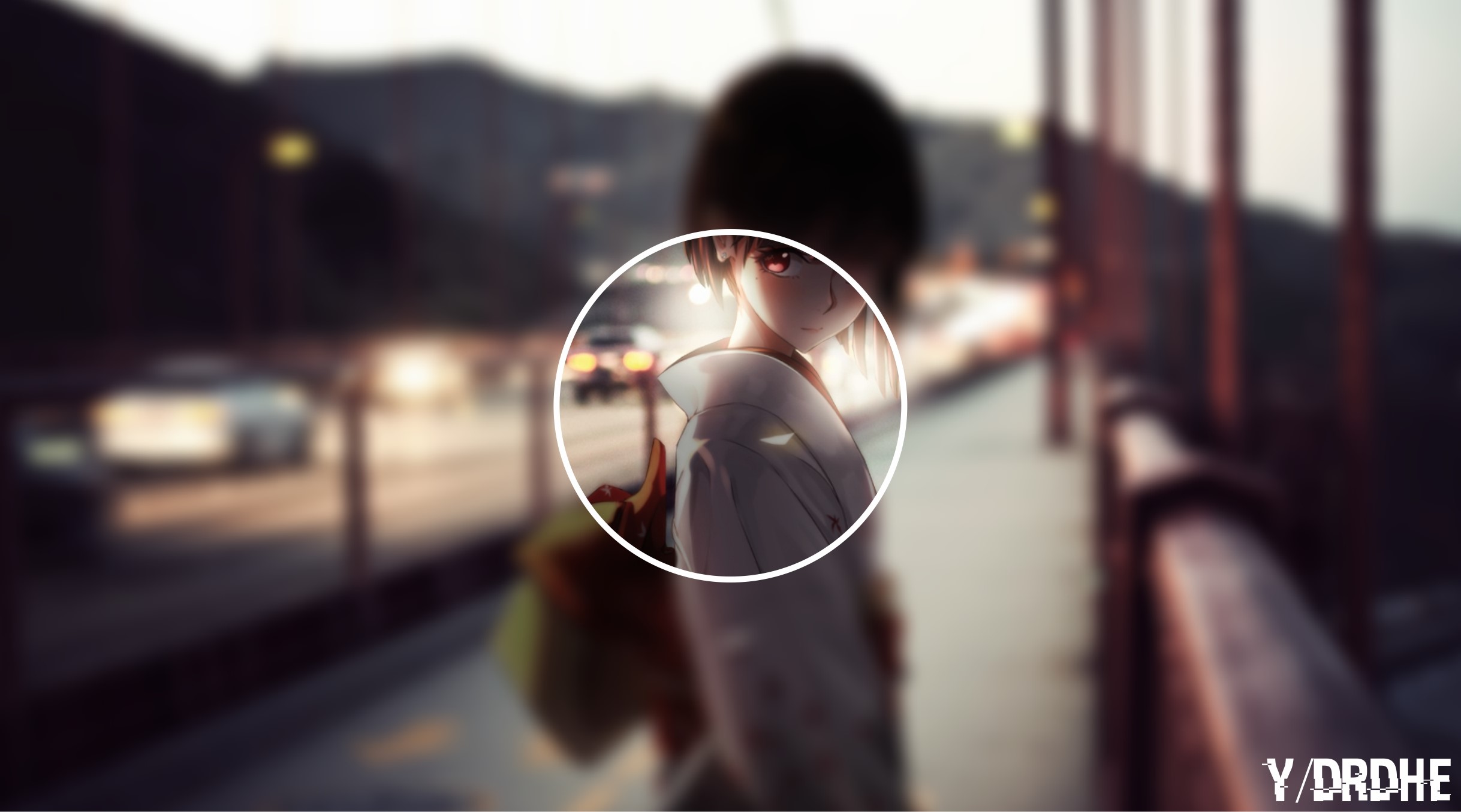 anime girls, piture in picture, blurred, anime, HD Wallpaper