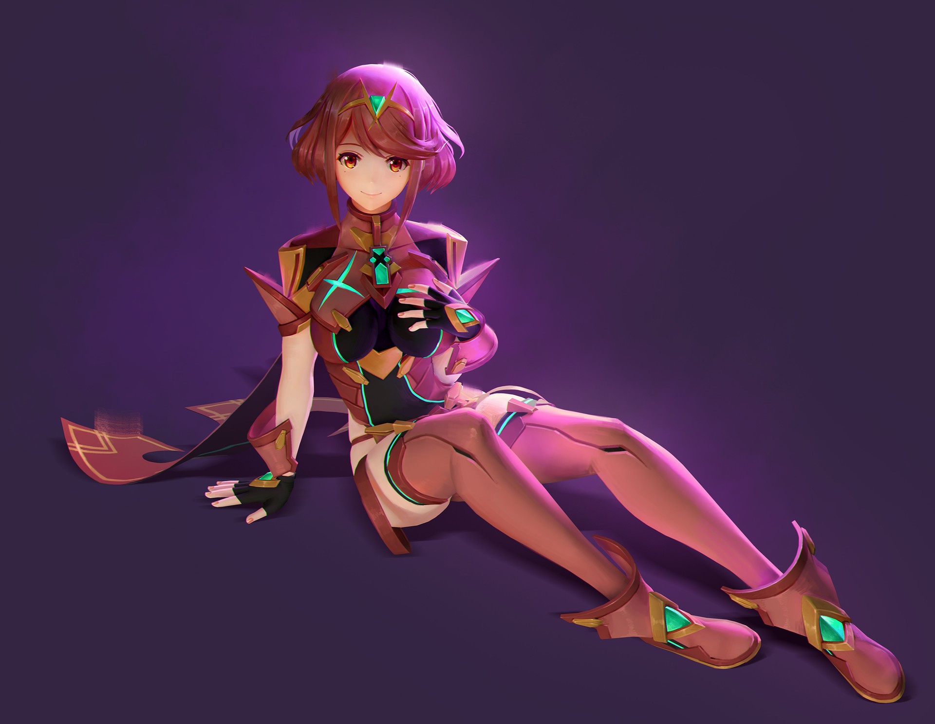 Xenoblade Chronicles 2, Homura (Xenoblade 2), anime girls, video games, short hair, big boobs, armor, Xenoblade Chronicles, HD Wallpaper