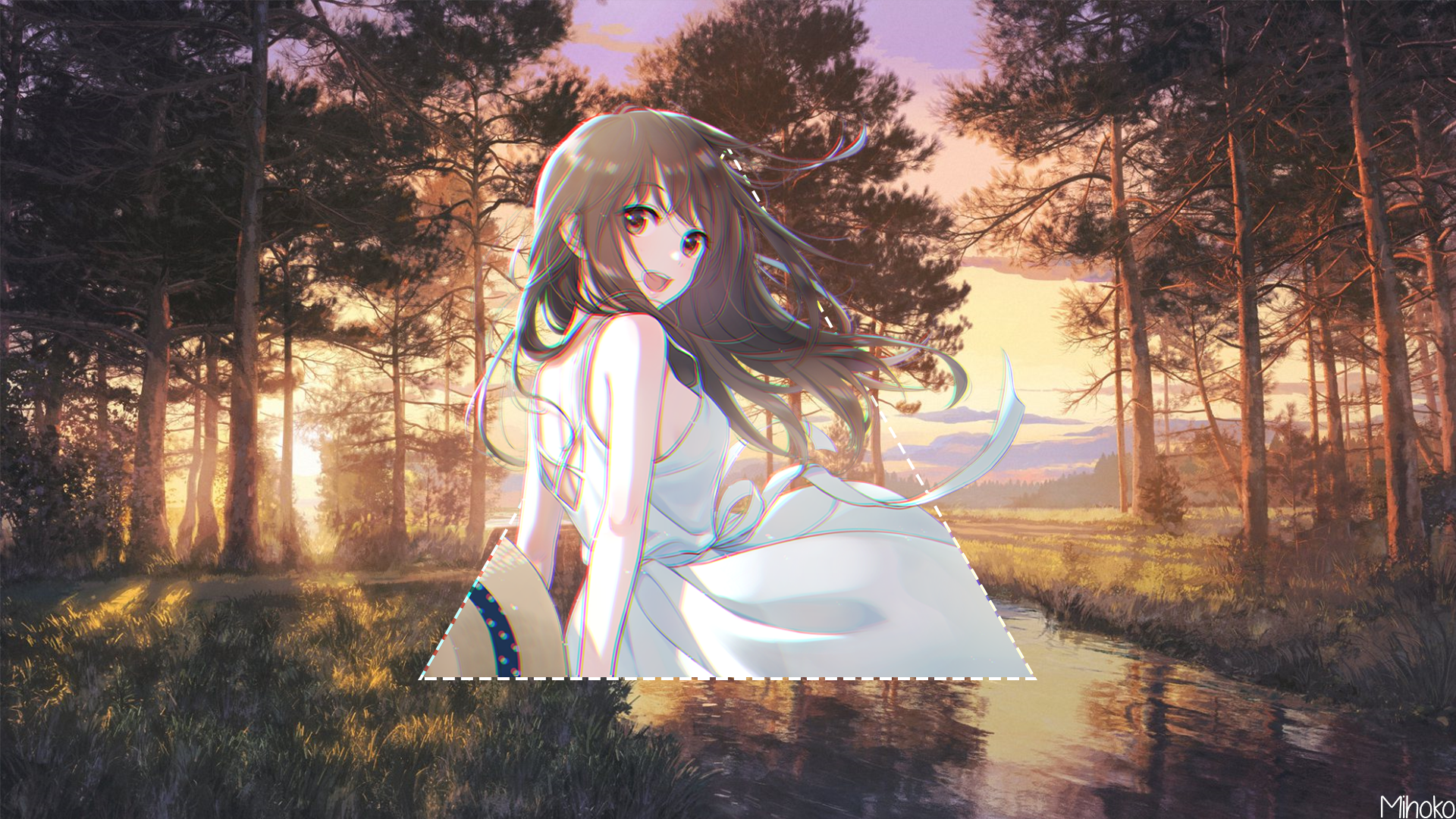 anime, anime girls, blurred, picture-in-picture, HD Wallpaper