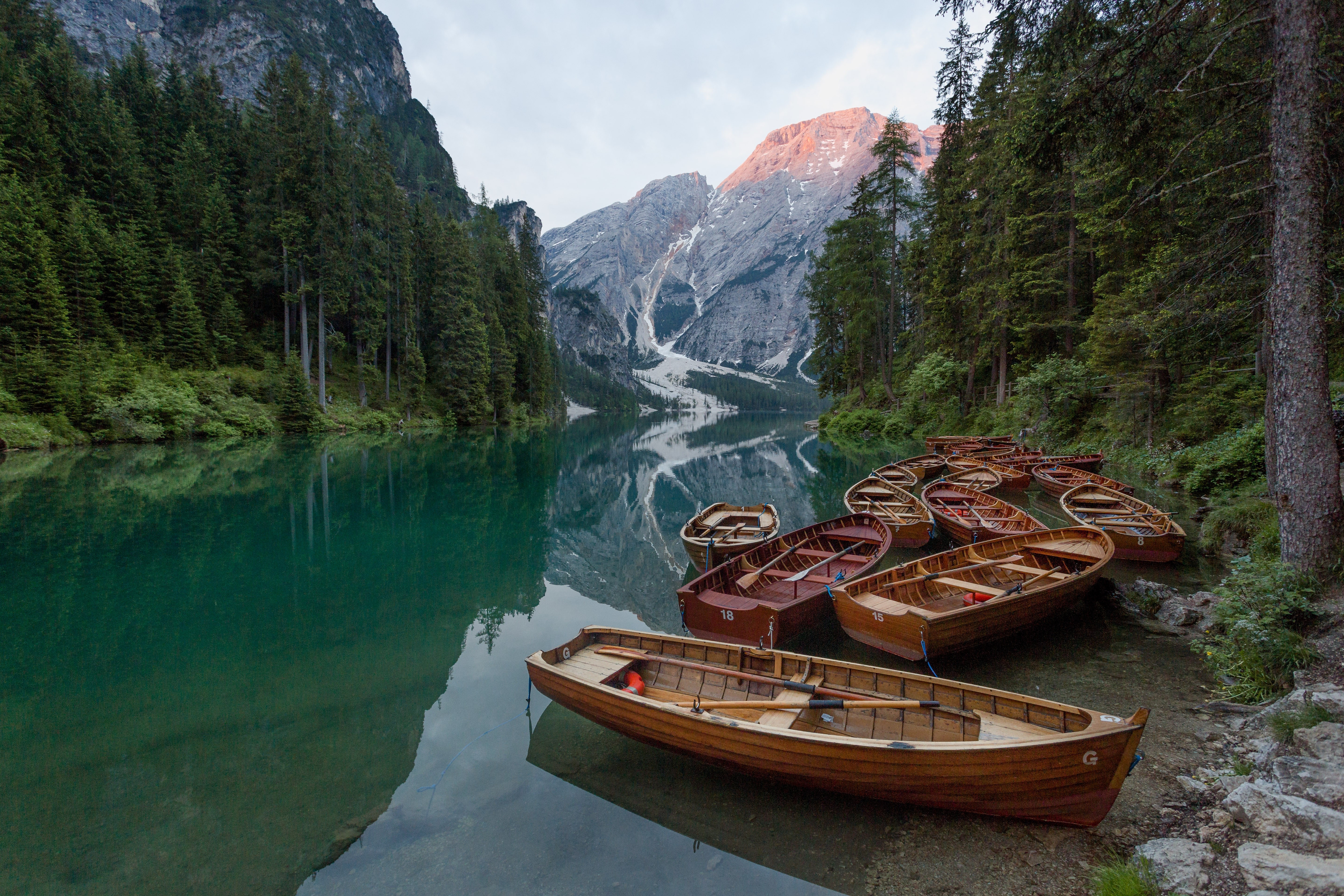 landscape, river, forest, mountains, HD Wallpaper