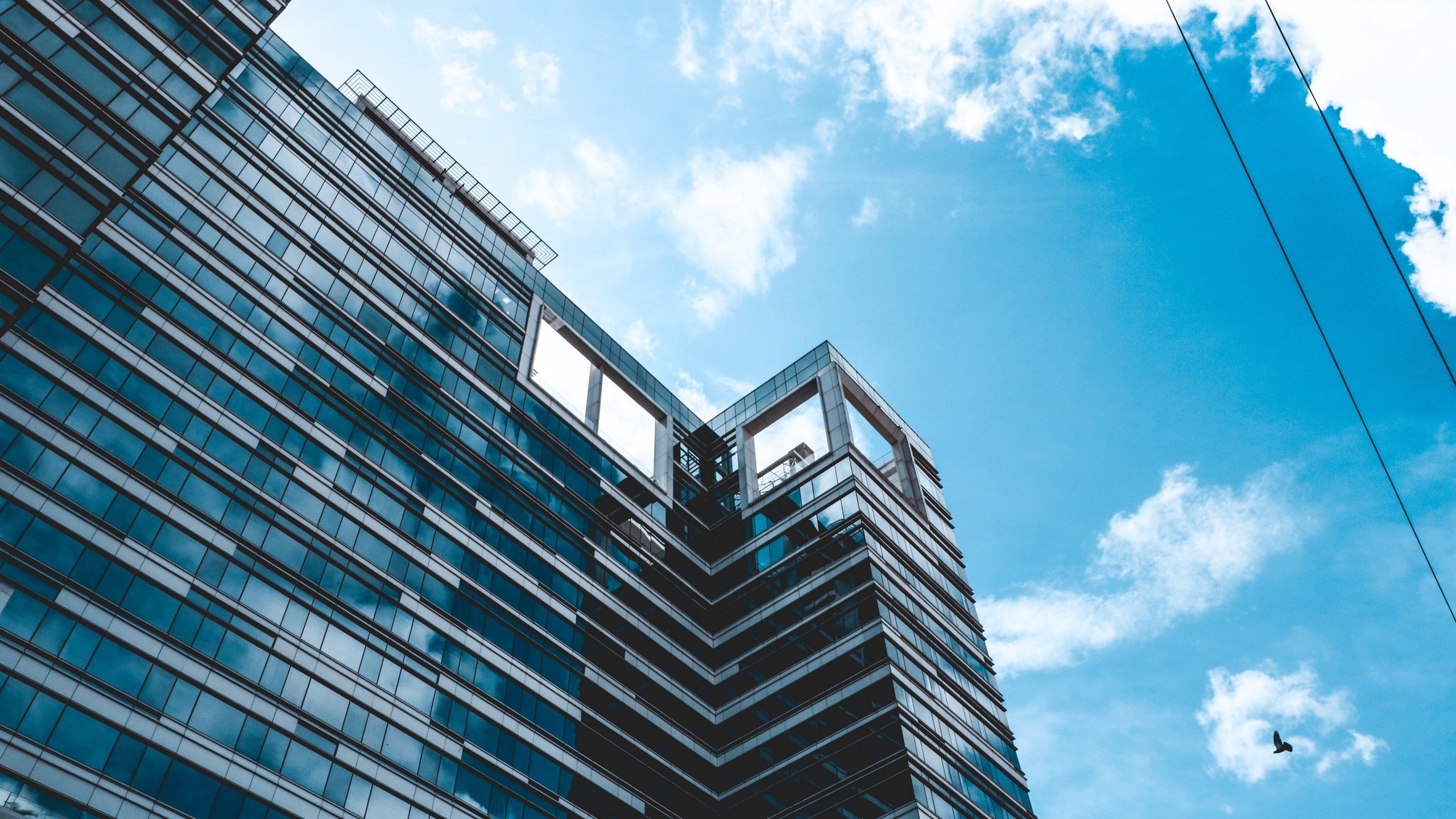 building, clear sky, architecture, sky blue, cyan, HD Wallpaper