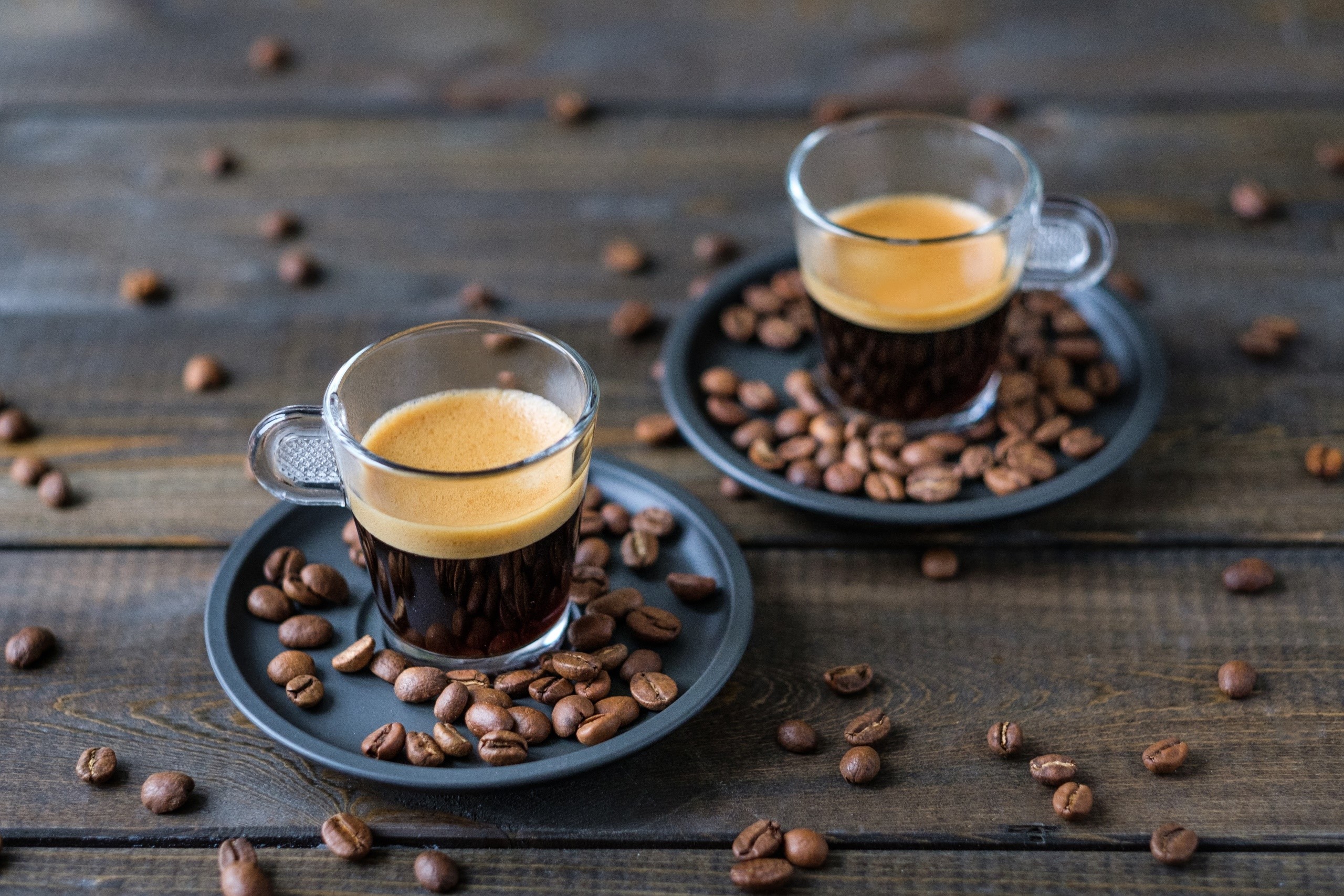 coffee, coffee beans, depth of field, cup, HD Wallpaper