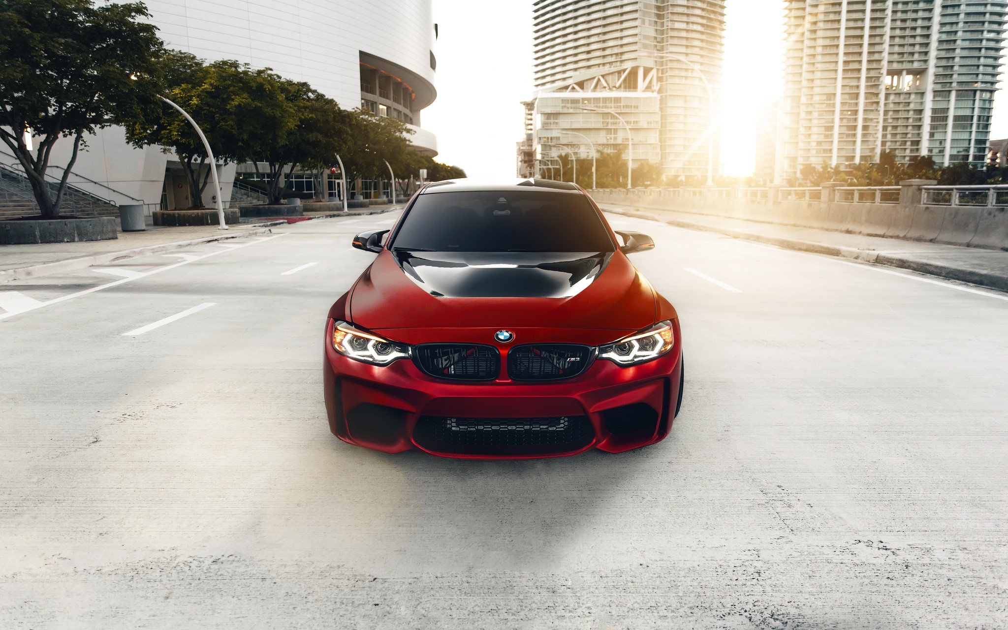 car, BMW, vehicle, red cars, frontal view, HD Wallpaper