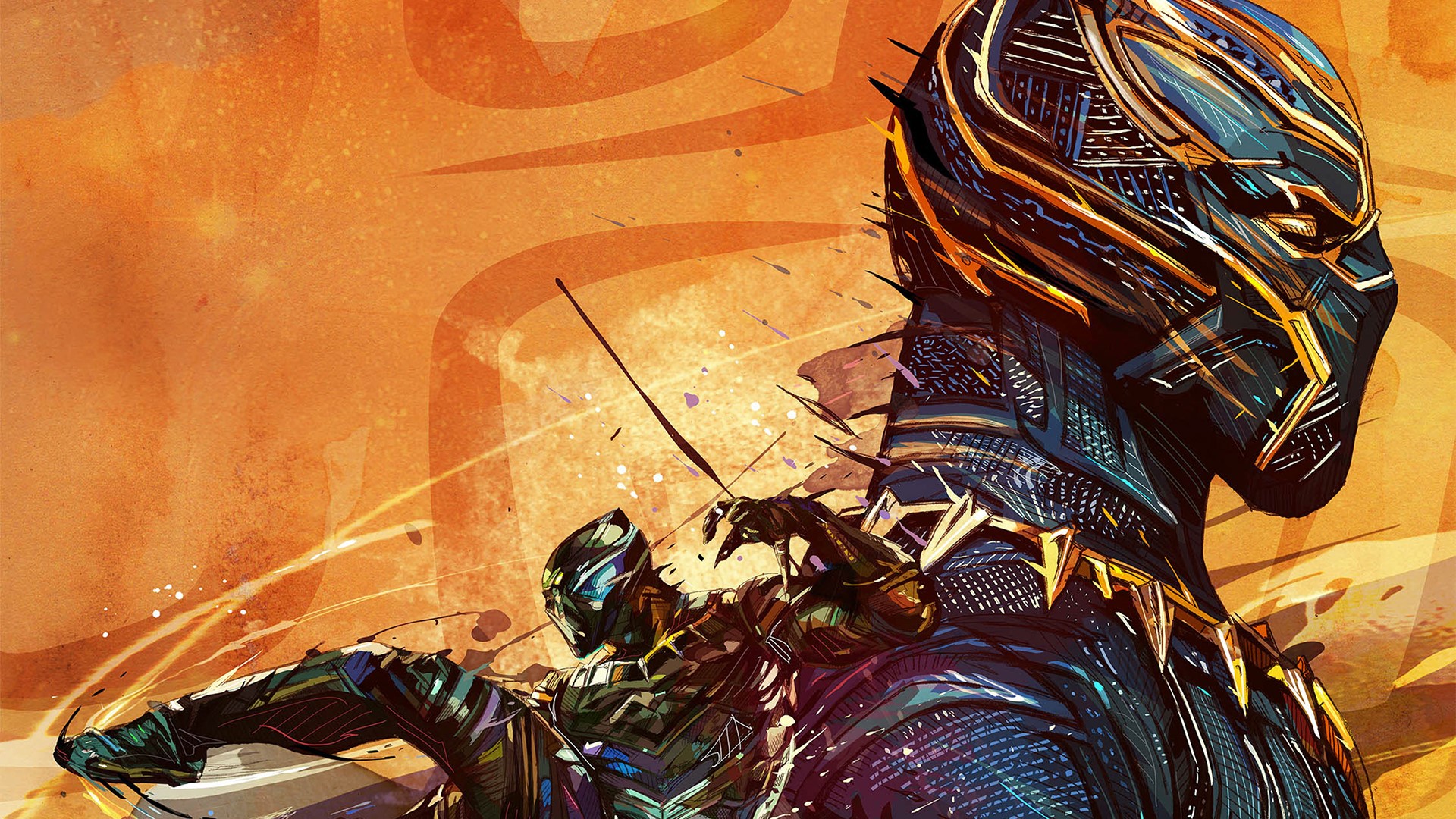 digital art, Black Panther, artwork, superhero, HD Wallpaper
