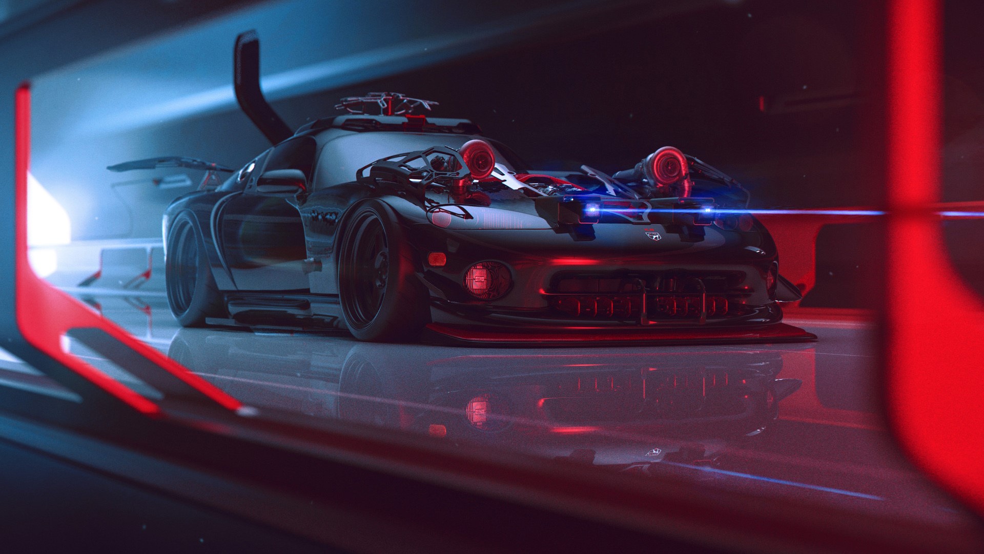 car, Dodge Viper, Khyzyl Saleem, digital art, HD Wallpaper